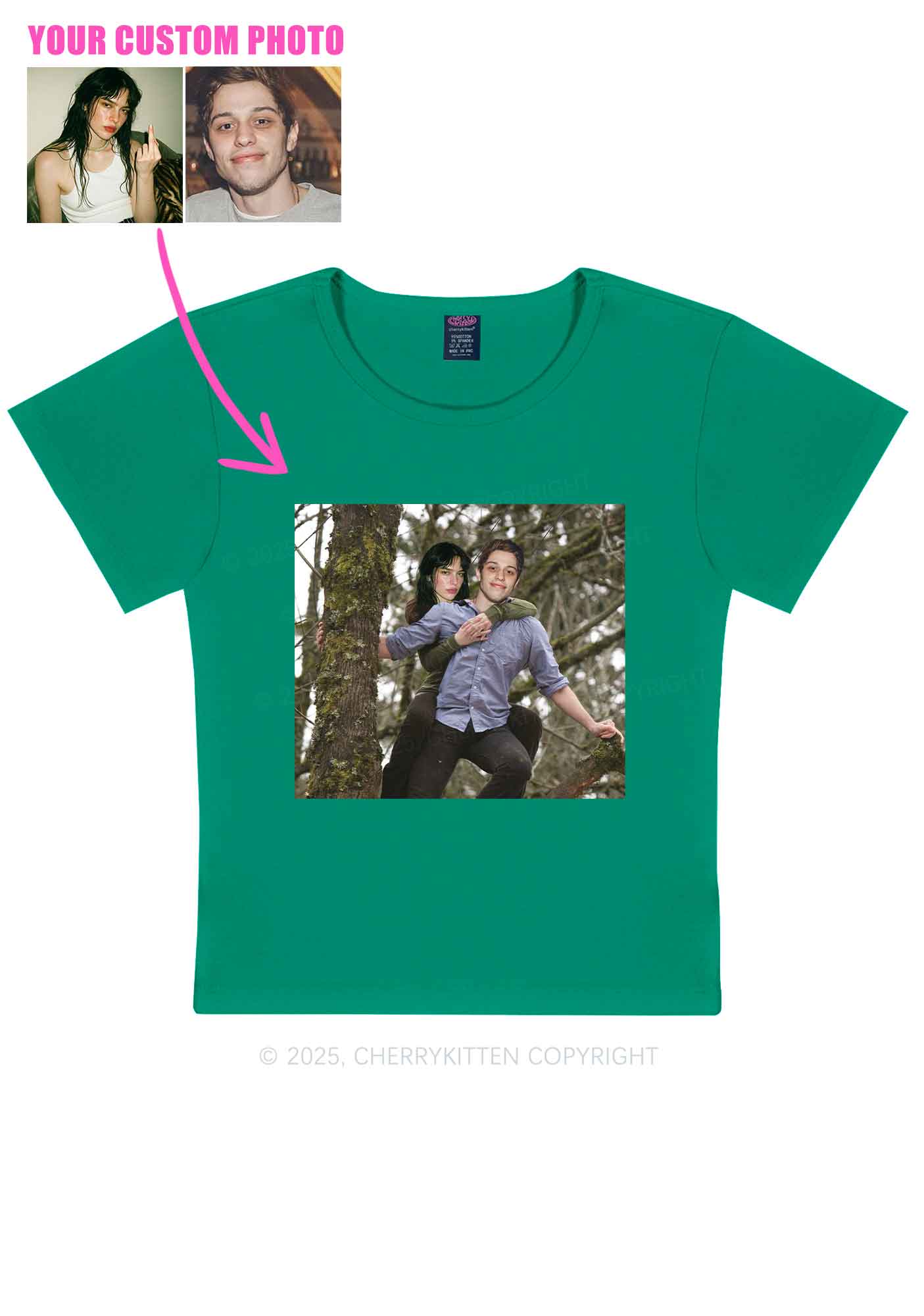 Custom Couple Face Y2K Baby Tee Cherrykitten - Image 14