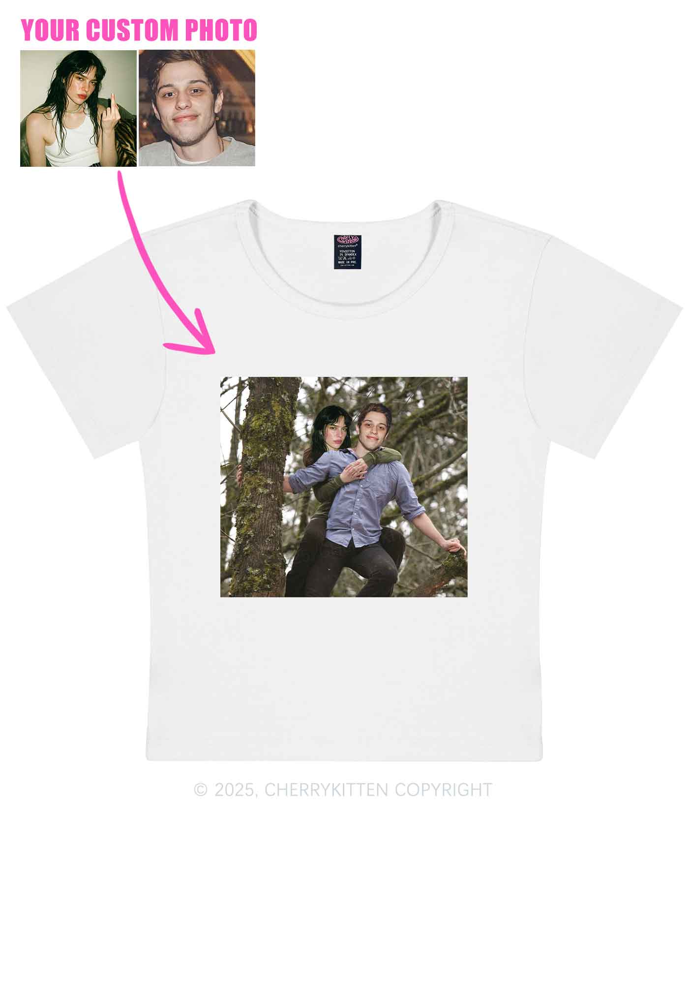 Custom Couple Face Y2K Baby Tee Cherrykitten - Image 5