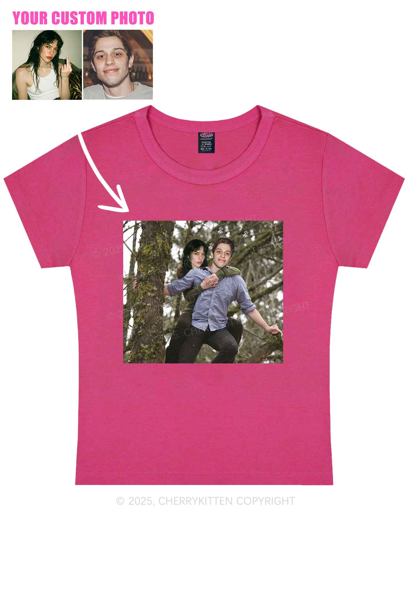 Custom Couple Face Y2K Baby Tee Cherrykitten - Image 6