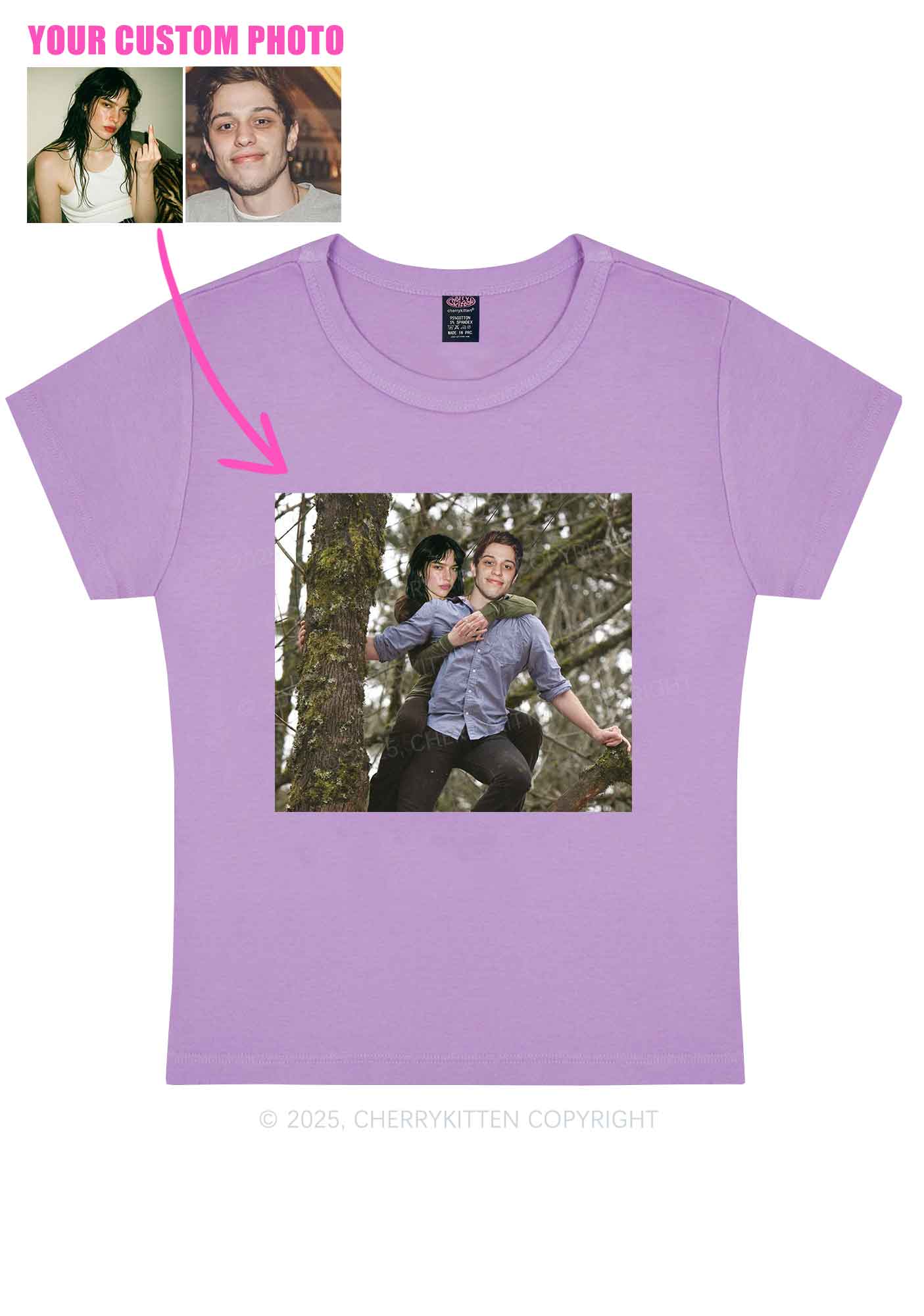 Custom Couple Face Y2K Baby Tee Cherrykitten - Image 7