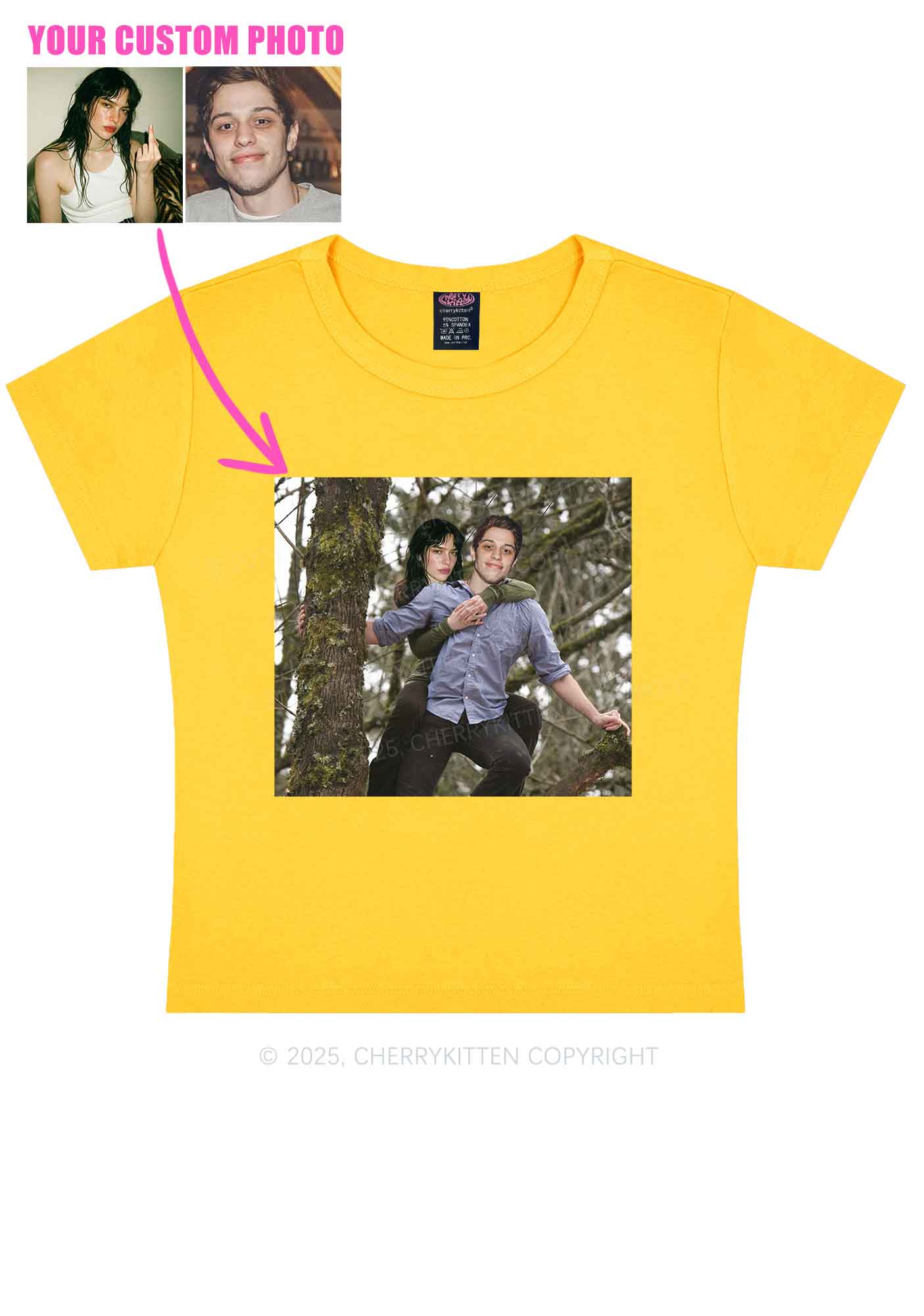 Custom Couple Face Y2K Baby Tee Cherrykitten - Image 8