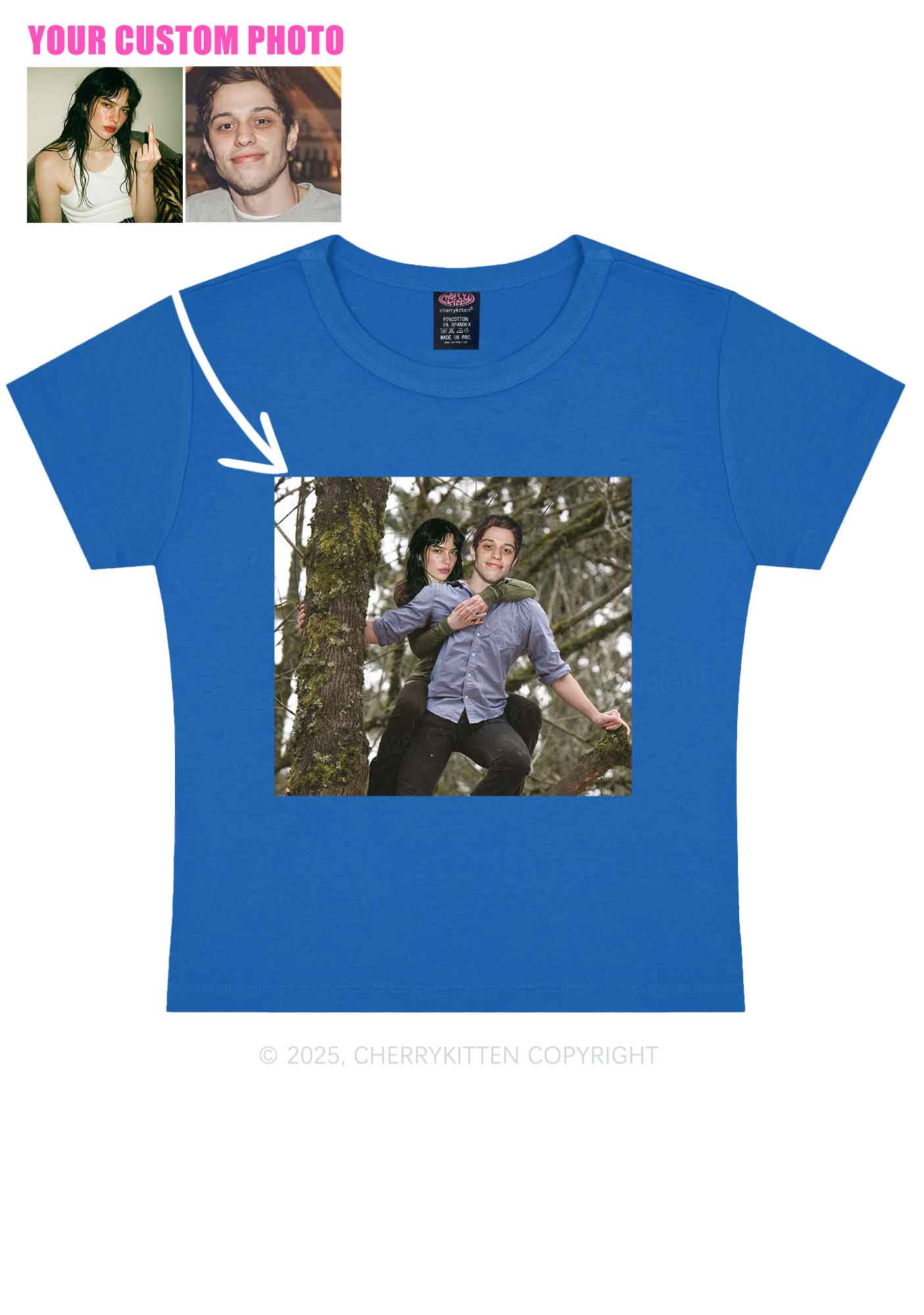 Custom Couple Face Y2K Baby Tee Cherrykitten - Image 9