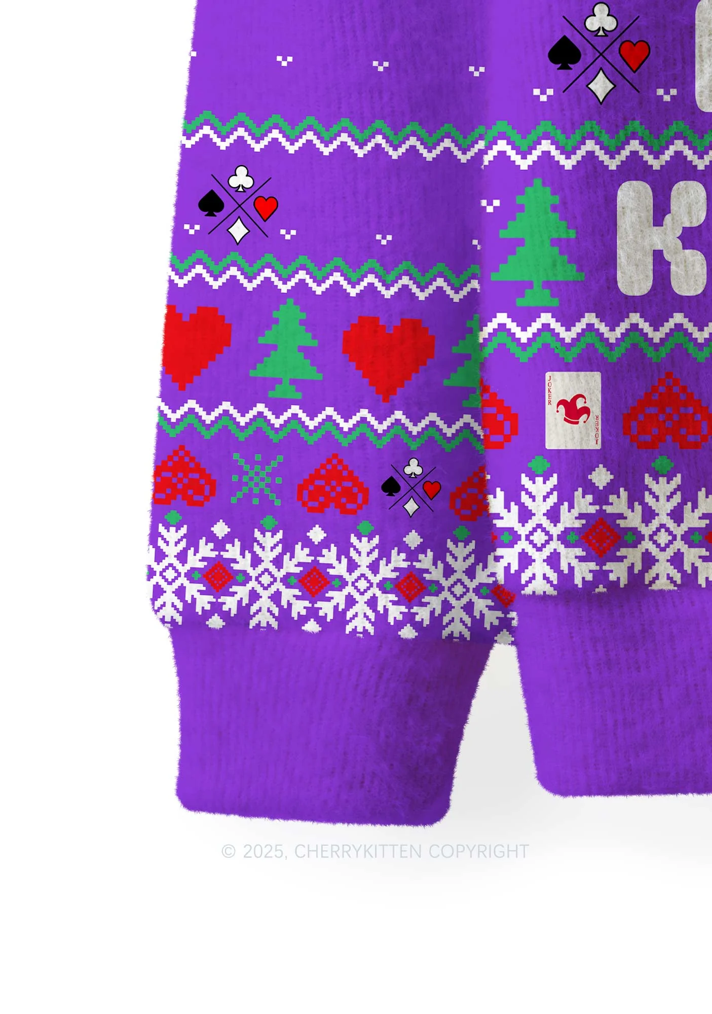 Custom Couple Name Y2K Christmas Knit Sweatshirt Cherrykitten - Image 3