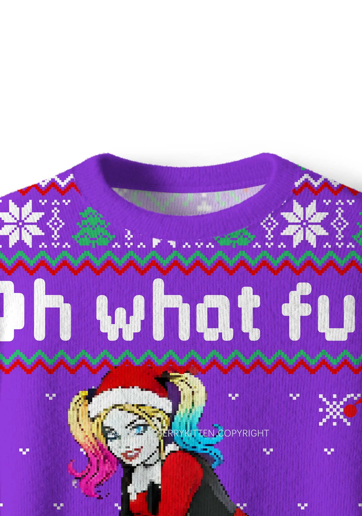 Custom Couple Name Y2K Christmas Knit Sweatshirt Cherrykitten - Image 4