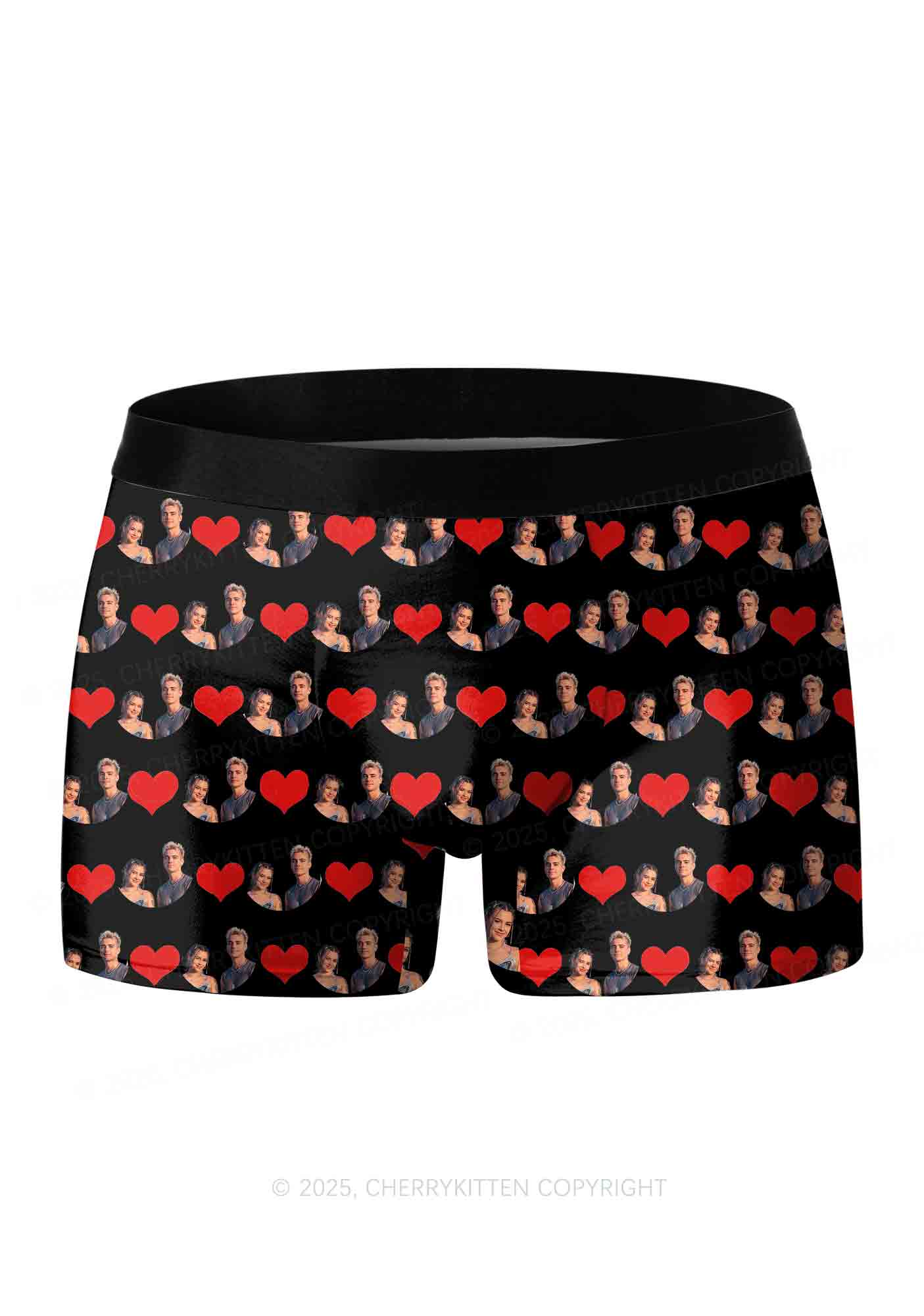 Custom Couple Photo Valentine's Day Y2K Print Couples Boxer Thong Set Cherrykitten - Image 4