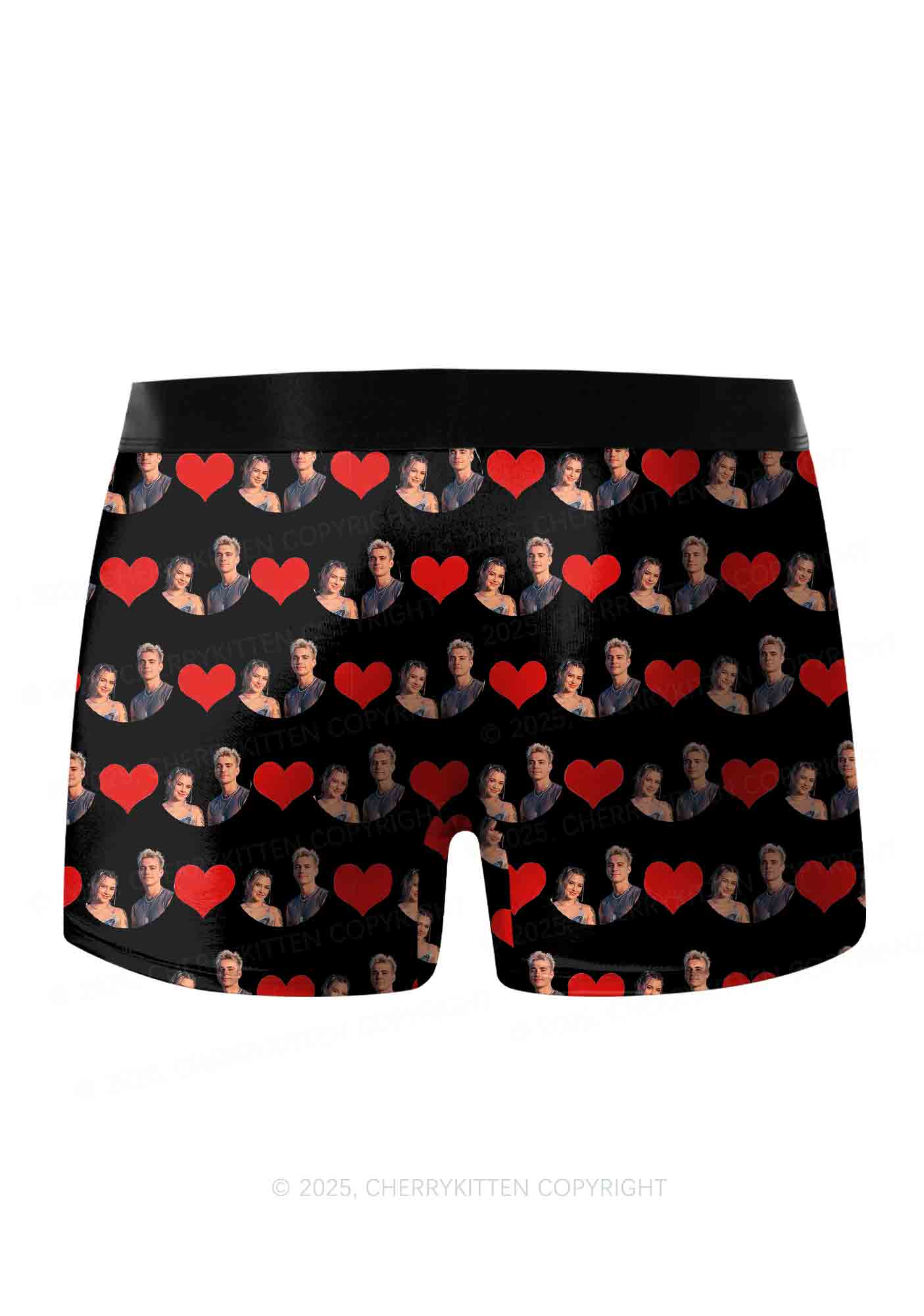 Custom Couple Photo Valentine's Day Y2K Print Couples Boxer Thong Set Cherrykitten - Image 6