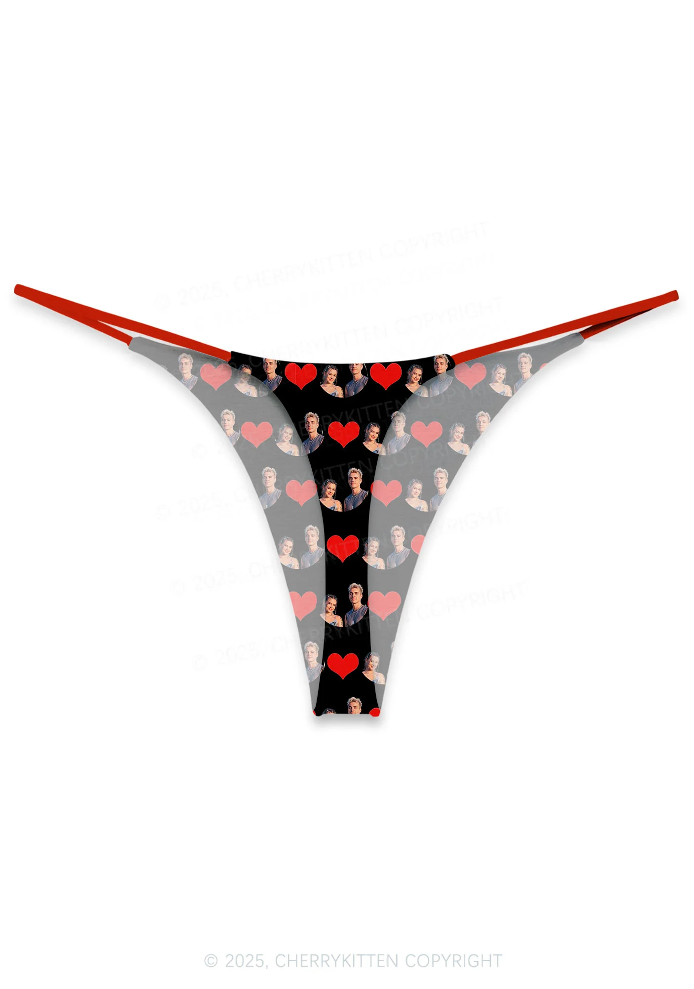 Custom Couple Photo Valentine's Day Y2K Print Couples Boxer Thong Set Cherrykitten - Image 8