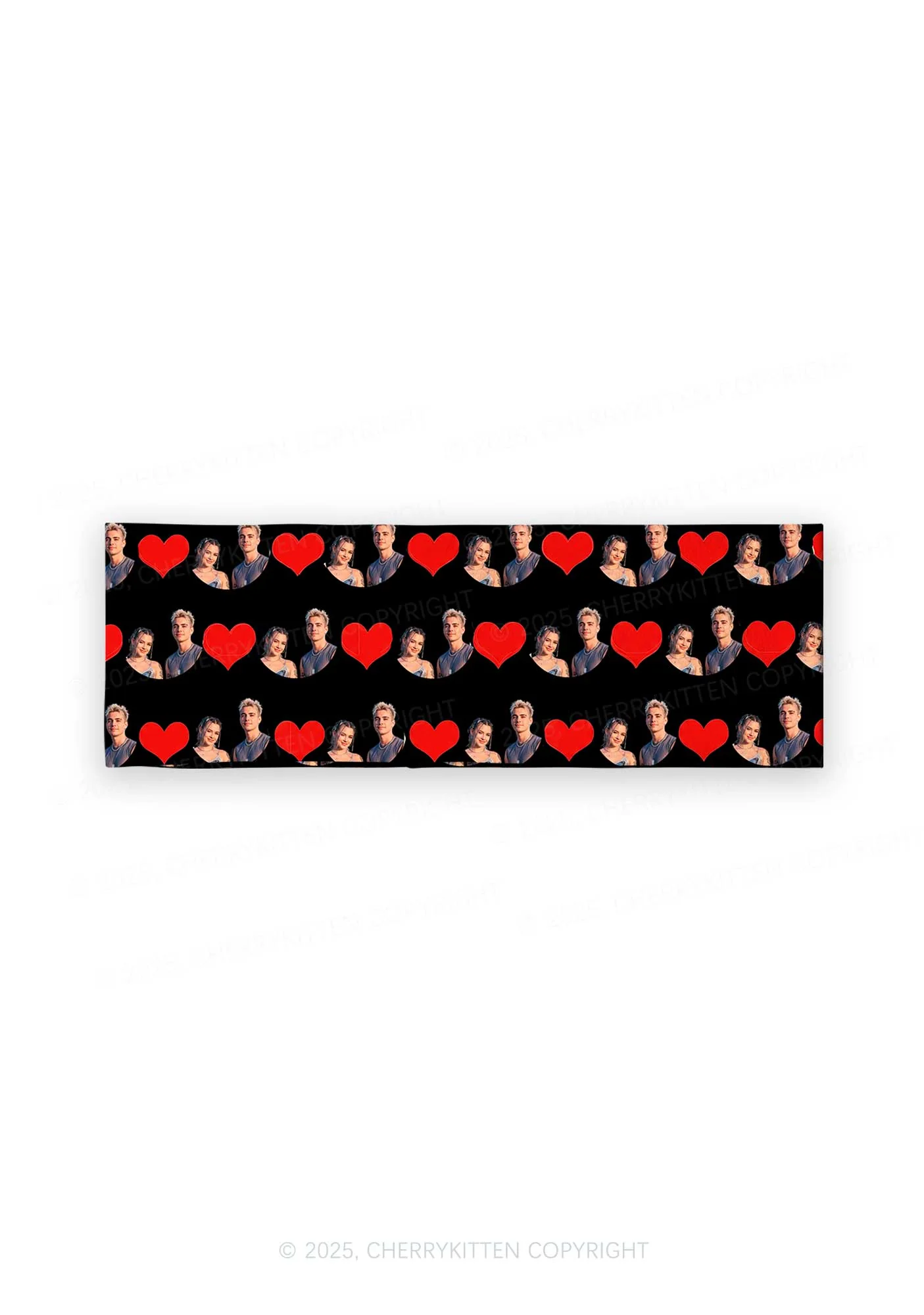 Custom Couple Photo Valentine's Day Y2K Print Headband Cherrykitten - Image 2