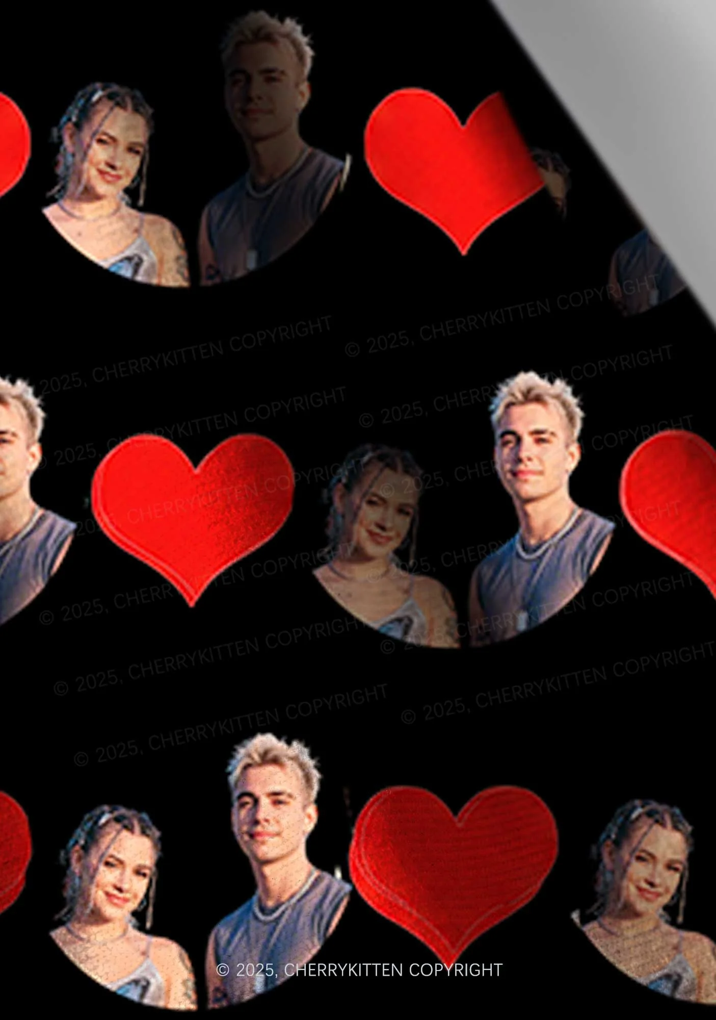Custom Couple Photo Valentine's Day Y2K Print Headband Cherrykitten - Image 3