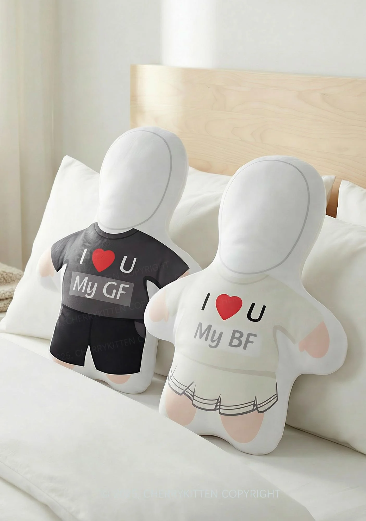 Custom Couple Photo Y2K Ugly Pillow Cherrykitten - Image 4