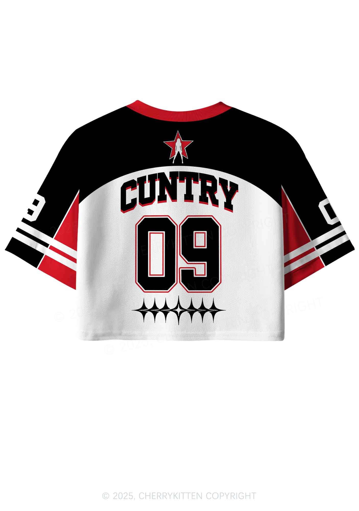 Custom Cuntry Y2K Crop Sport Jersey Shirts Cherrykitten - Image 3