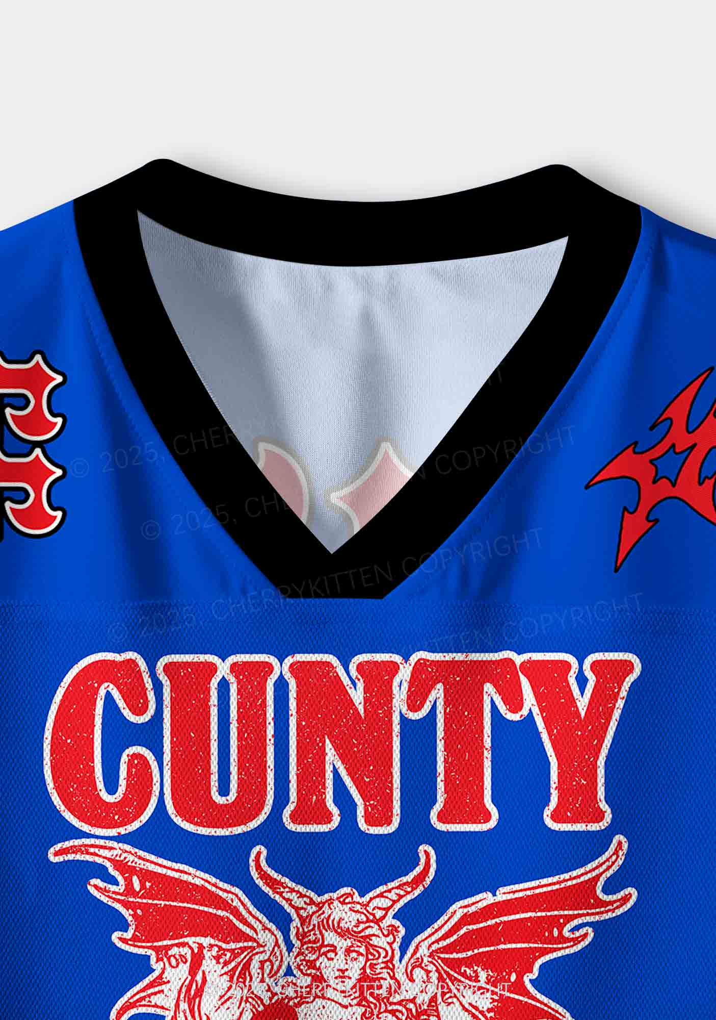 Custom Cunty Satan Y2K Crop Sport Jersey Shirts Cherrykitten - Image 4