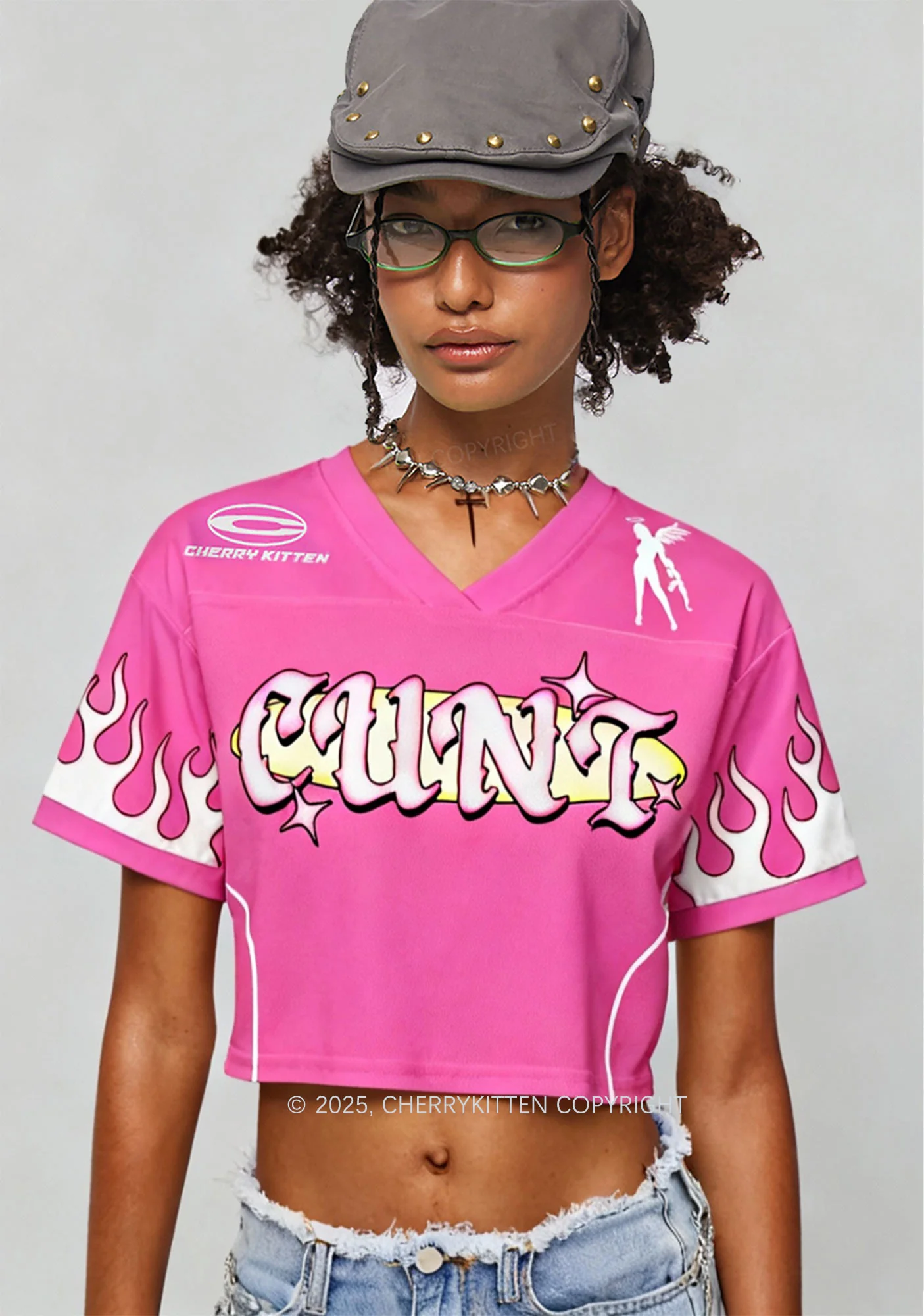 Custom Cxxt Angel Y2K Crop Sport Jersey Shirts Cherrykitten - Image 2