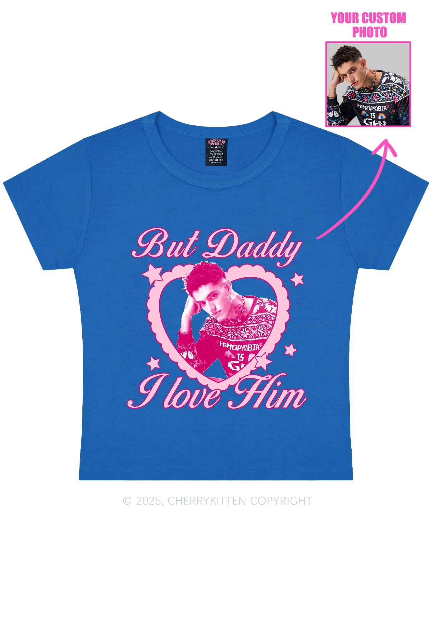 Custom Daddy I love Him Y2K Baby Tee Cherrykitten - Image 4