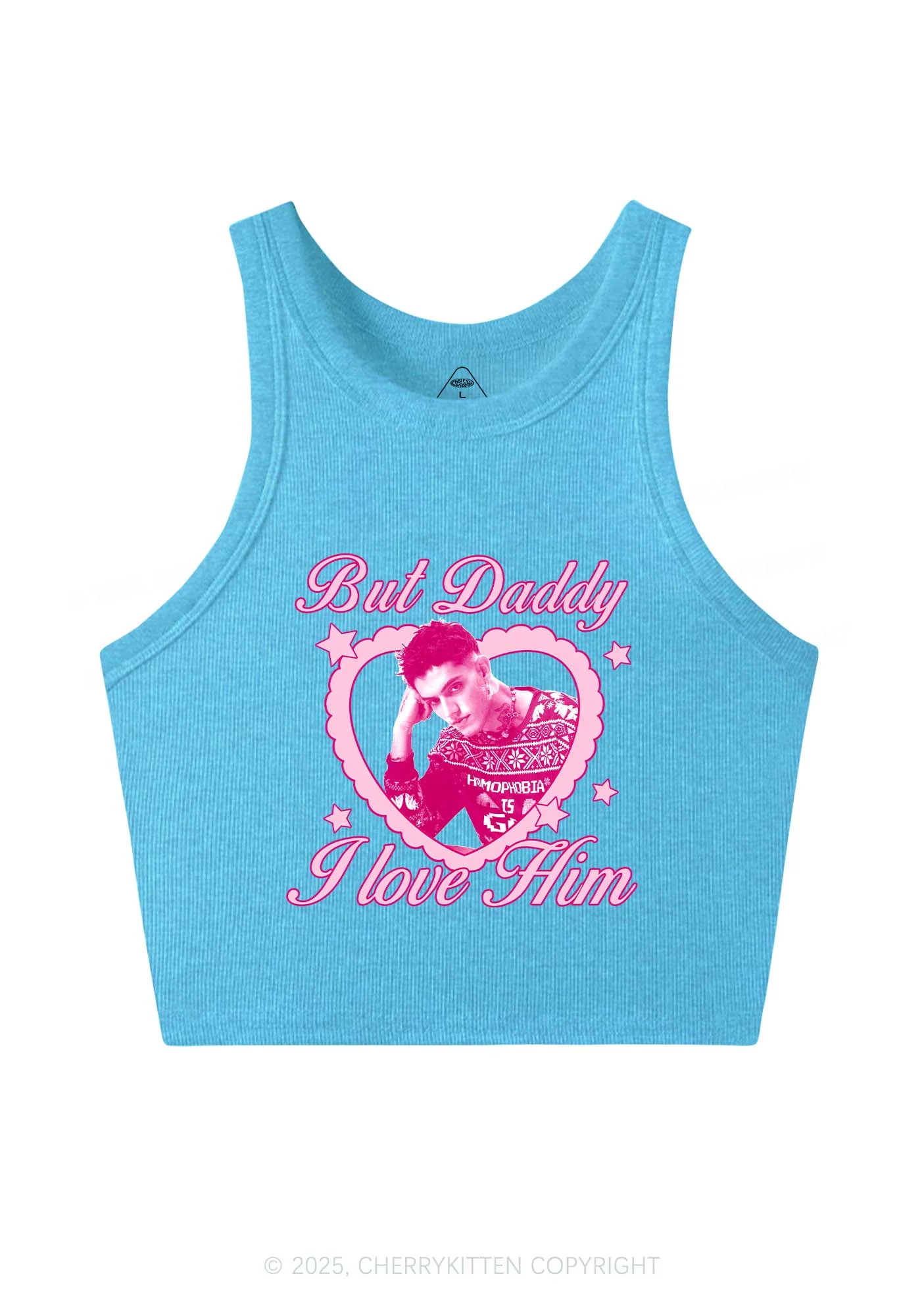 Custom Daddy I love Him Y2K Crop Tank Top Cherrykitten - Image 3