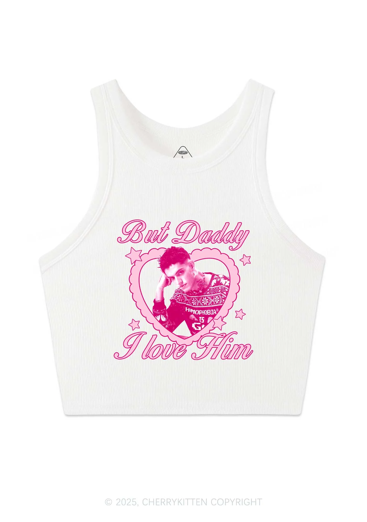 Custom Daddy I love Him Y2K Crop Tank Top Cherrykitten - Image 4