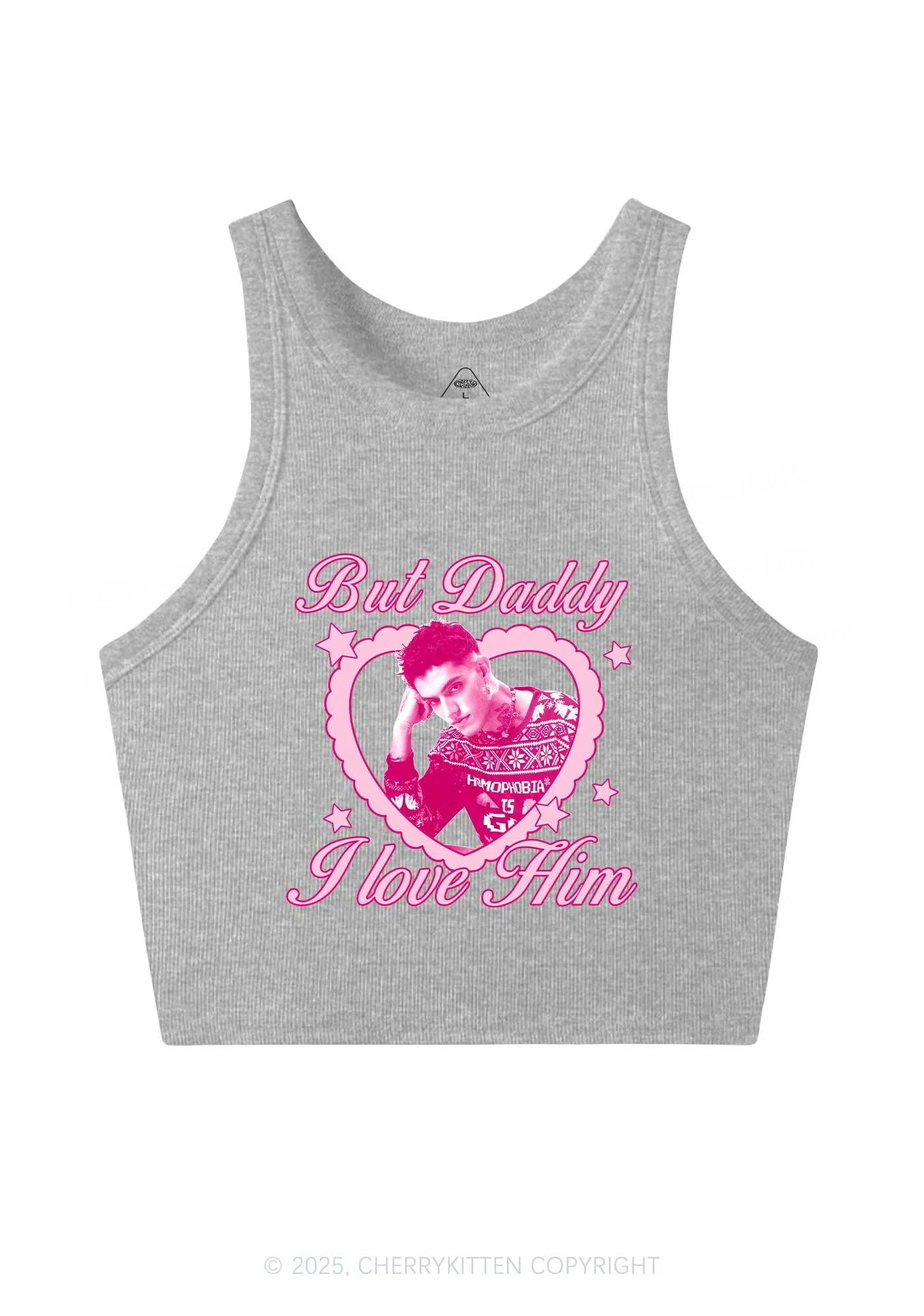 Custom Daddy I love Him Y2K Crop Tank Top Cherrykitten - Image 5
