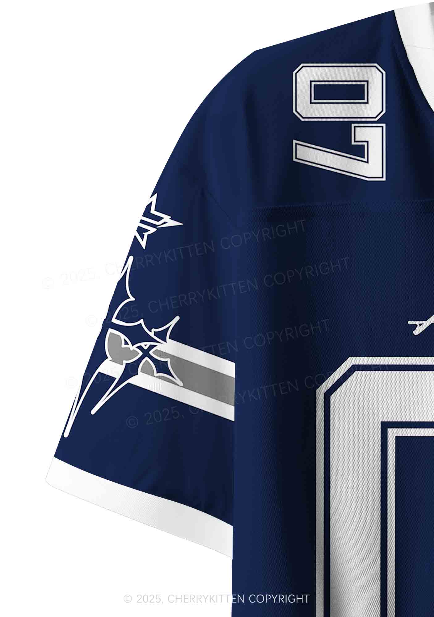 Custom Dark Blue Alpha Male Y2K Crop Sport Jersey Shirts Cherrykitten - Image 6