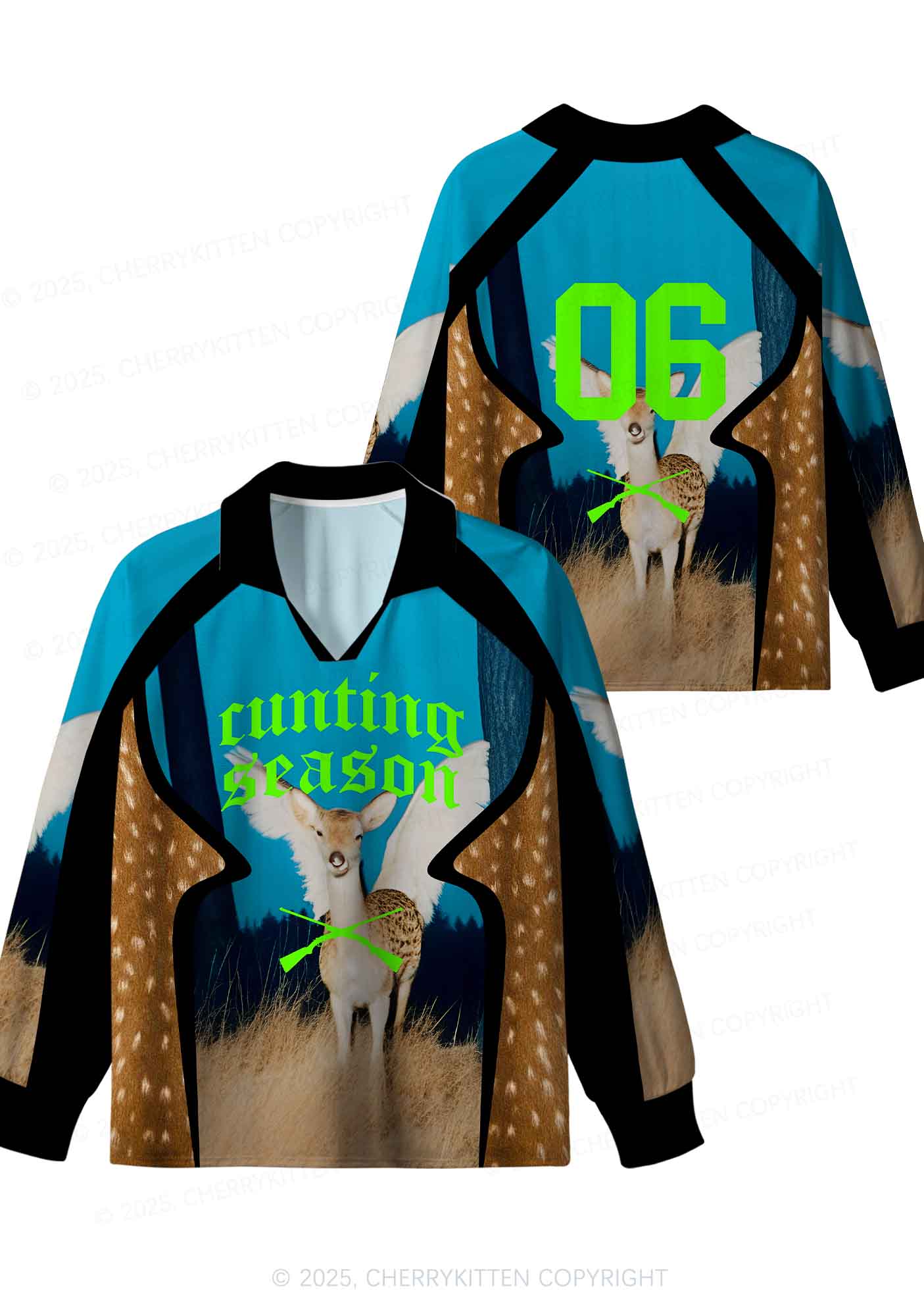Custom Deer Cxxting Season Y2K Sport Long Sleeve Jersey Shirts Cherrykitten - Image 3
