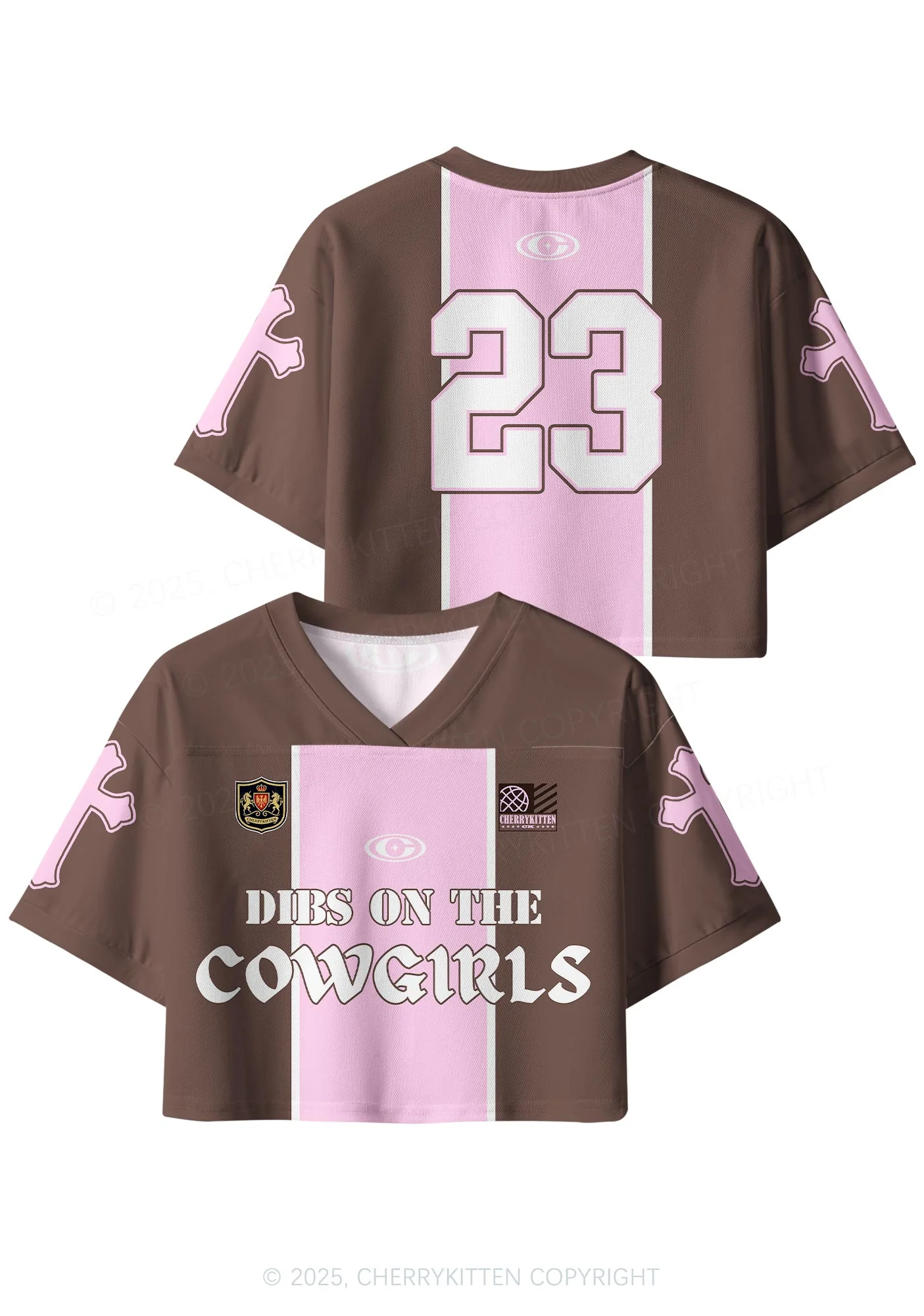 Custom Dibs On The Cowgirls Y2K Crop Sport Jersey Shirts Cherrykitten - Image 3