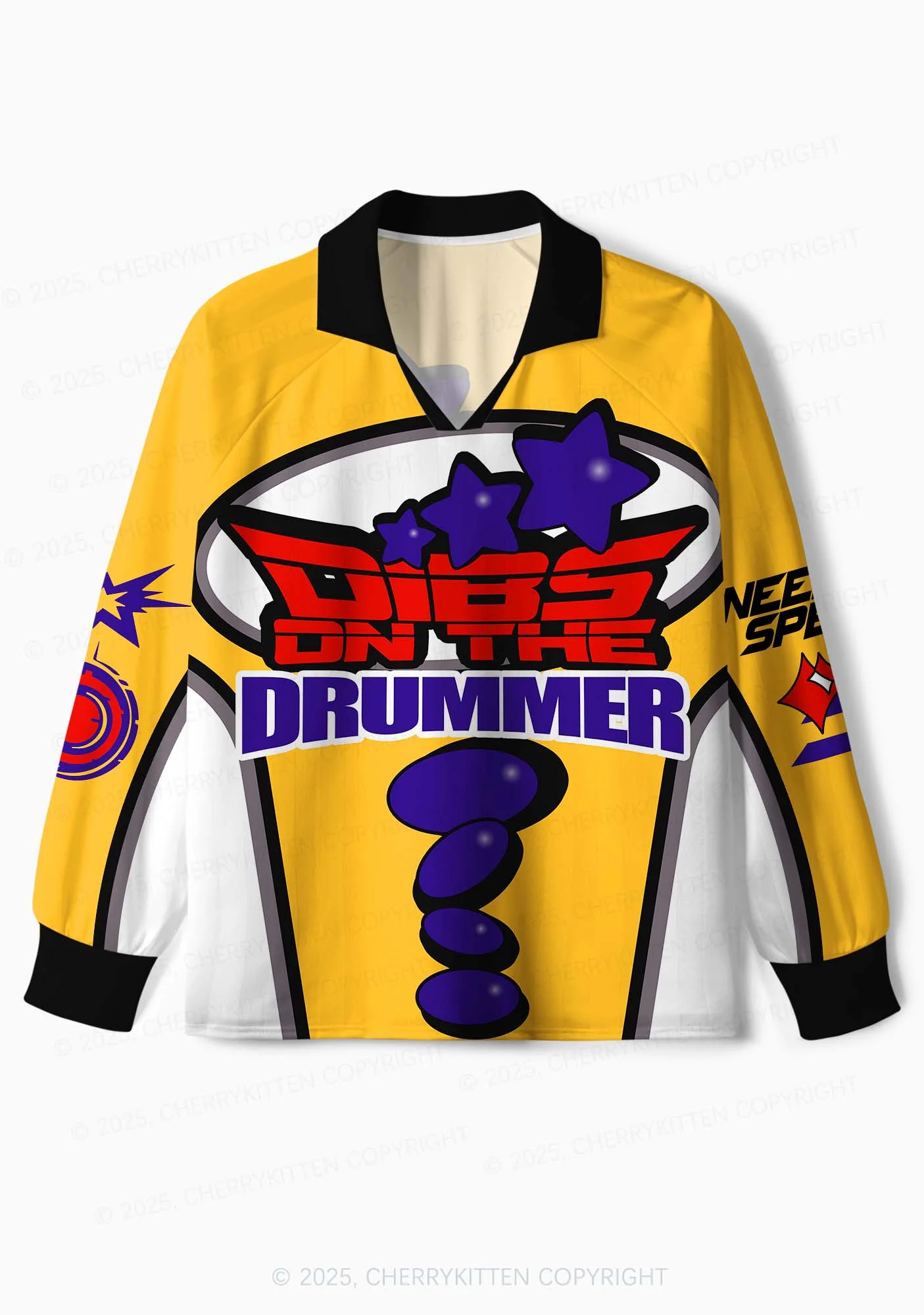 Custom Dibs On The Drummer Y2K Sport Long Sleeve Jersey Shirts Cherrykitten - Image 2