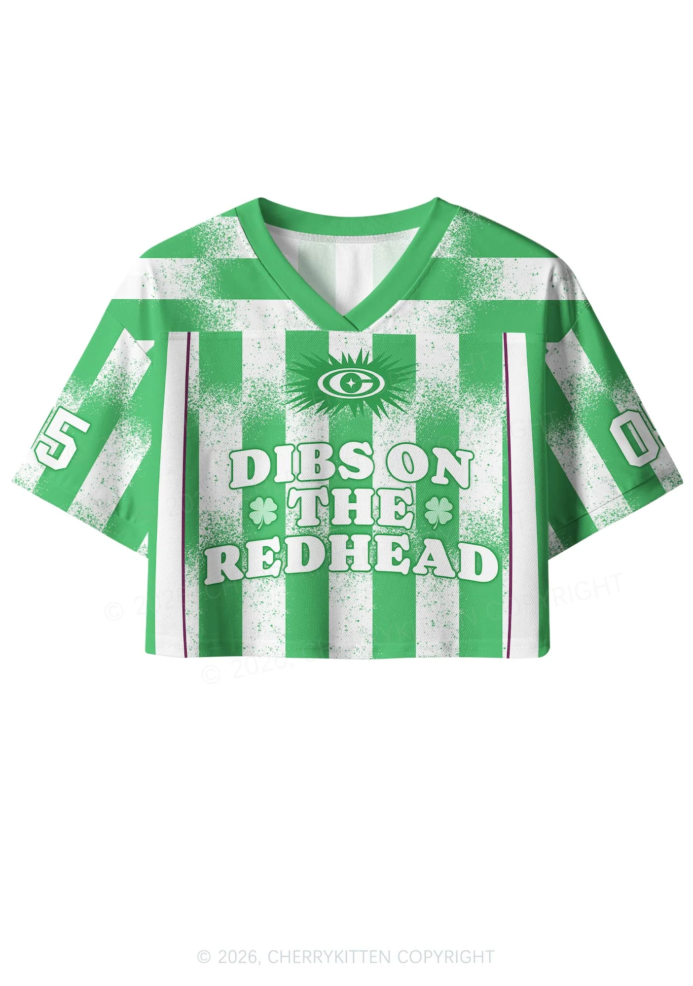 Custom Dibs On The Redhead St Patricks Y2K Crop Sport Jersey Shirts Cherrykitten - Image 3