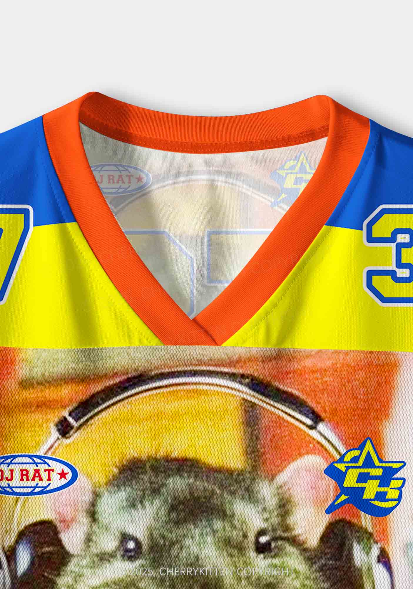 Custom DJ Rat Duck Y2K Crop Sport Jersey Shirts Cherrykitten - Image 3