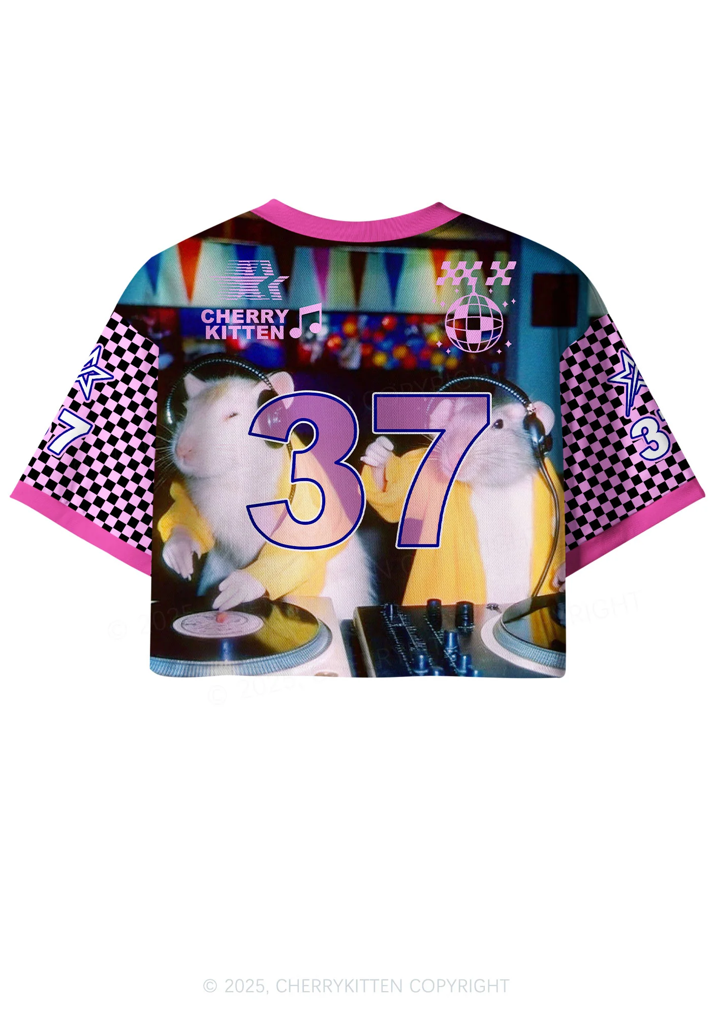 Custom DJ Rats Y2K Crop Sport Jersey Shirts Cherrykitten - Image 2