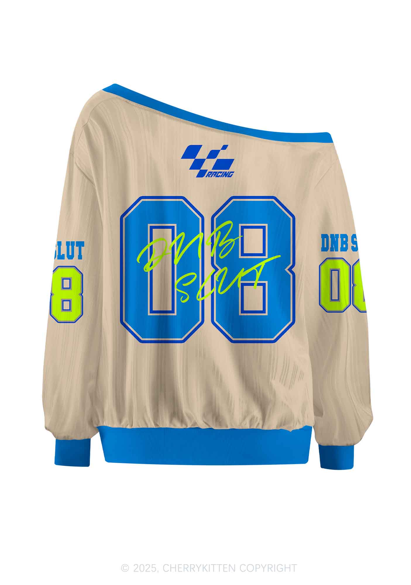 Custom Dnb Slxt Y2K Off Shoulder Long Sleeve Sport Jersey Shirts Cherrykitten - Image 3