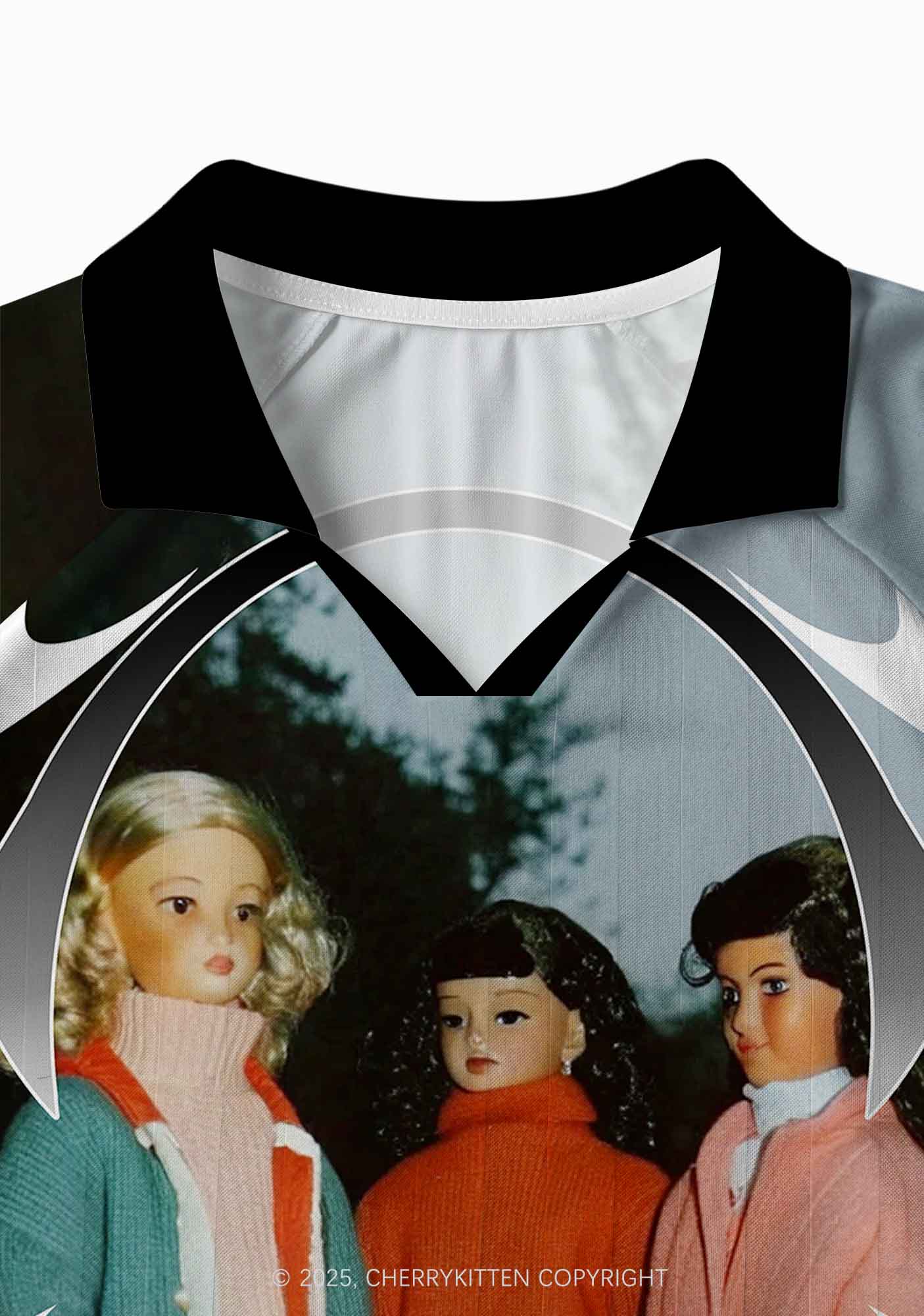 Custom Doll Flame Y2K Long Sleeve Sport Jersey Shirts Cherrykitten - Image 4