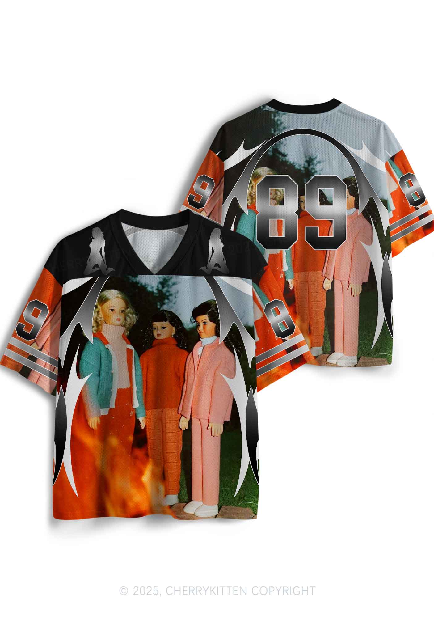 Custom Doll Flame Y2K Sport Jersey Shirts Cherrykitten - Image 3