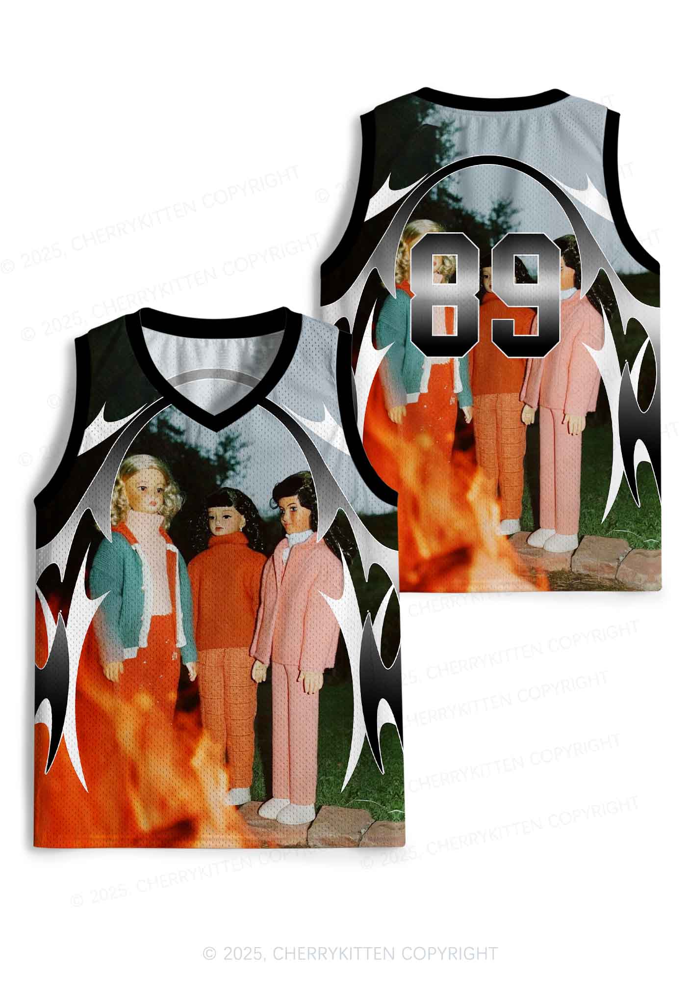 Custom Doll Flame Y2K Sport Jersey Tank Cherrykitten - Image 3