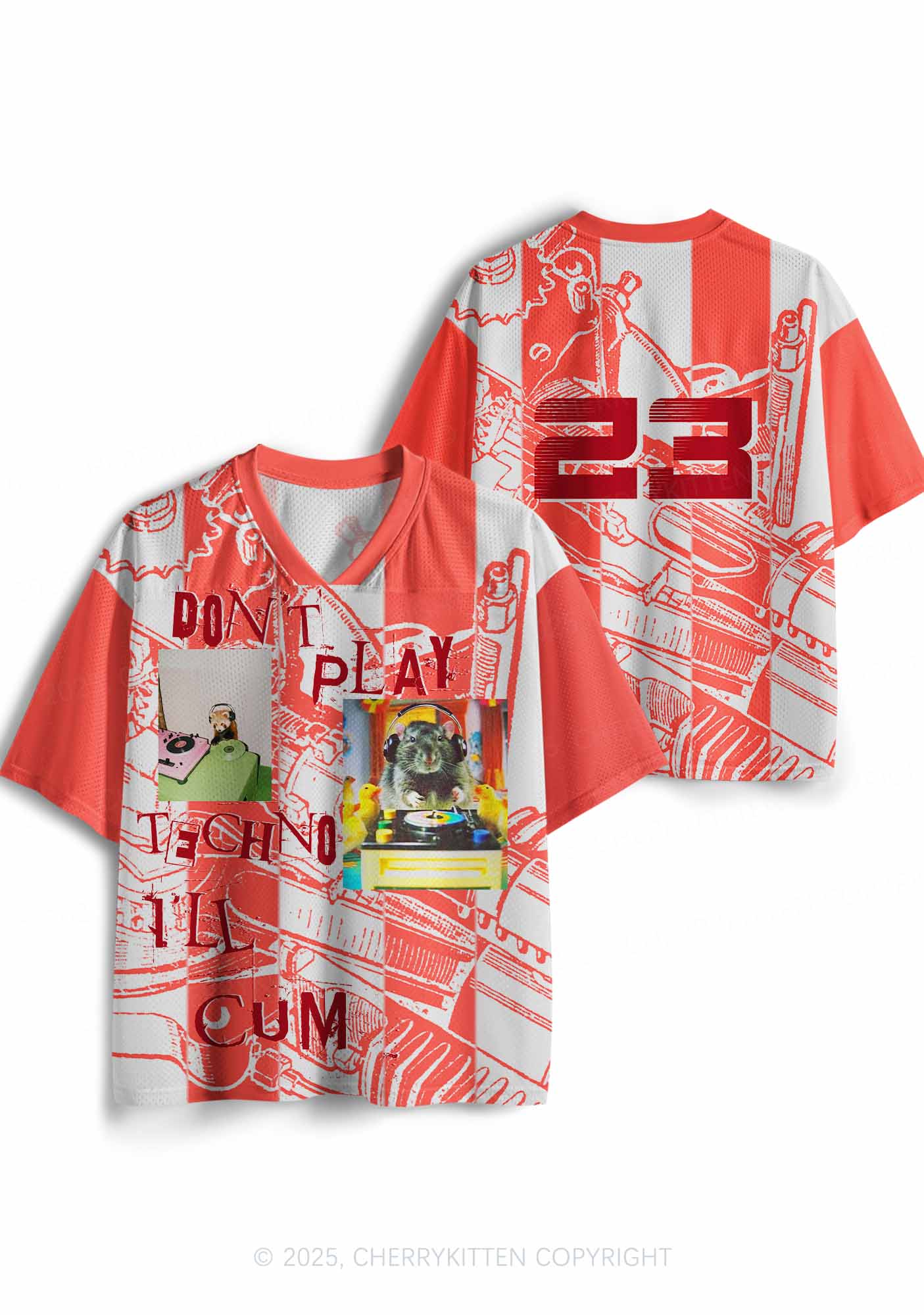 Custom Dont Play Techno Y2K Sport Jersey Shirts Cherrykitten - Image 3