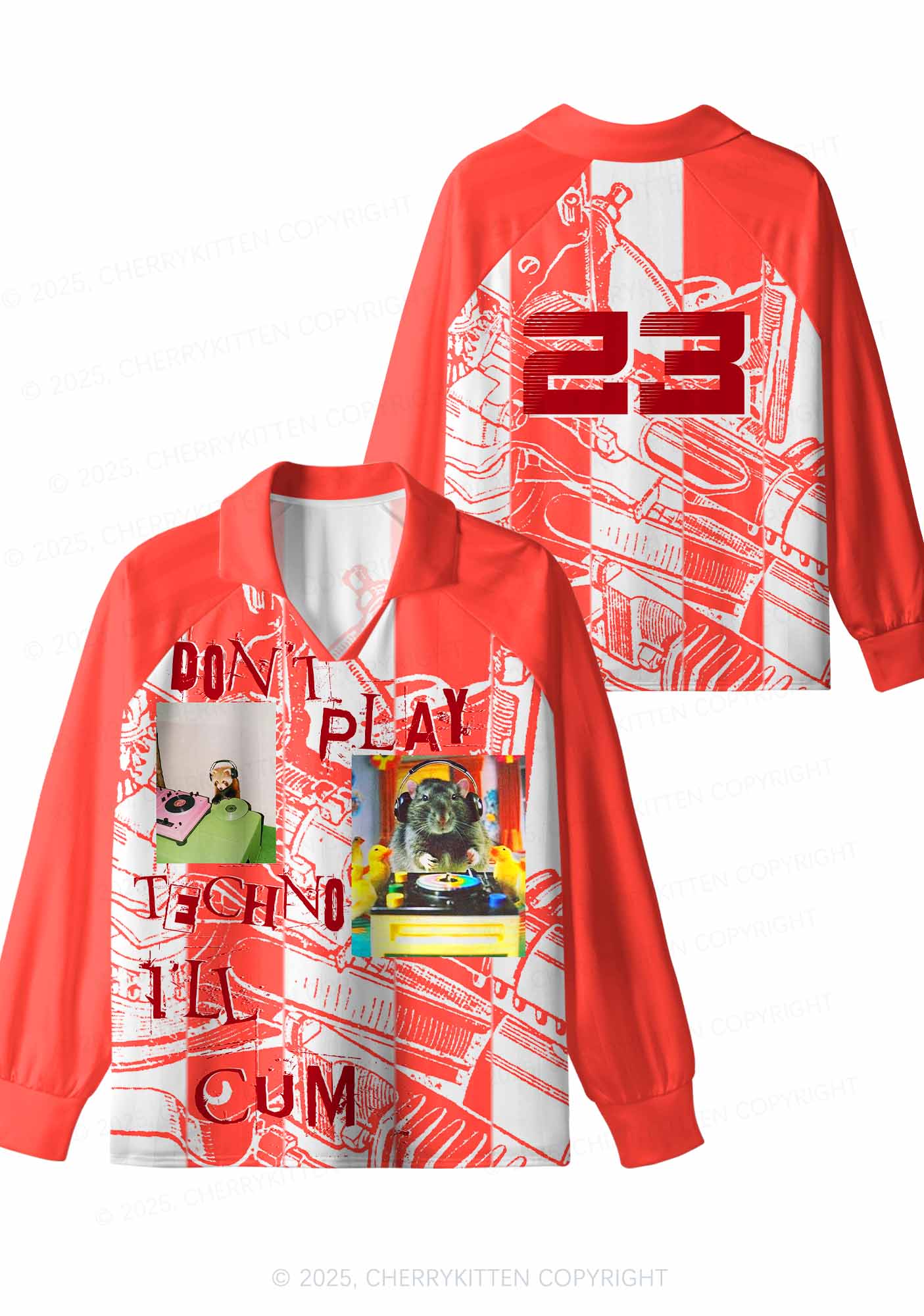 Custom Dont Play Techno Y2K Sport Long Sleeve Jersey Shirts Cherrykitten - Image 4