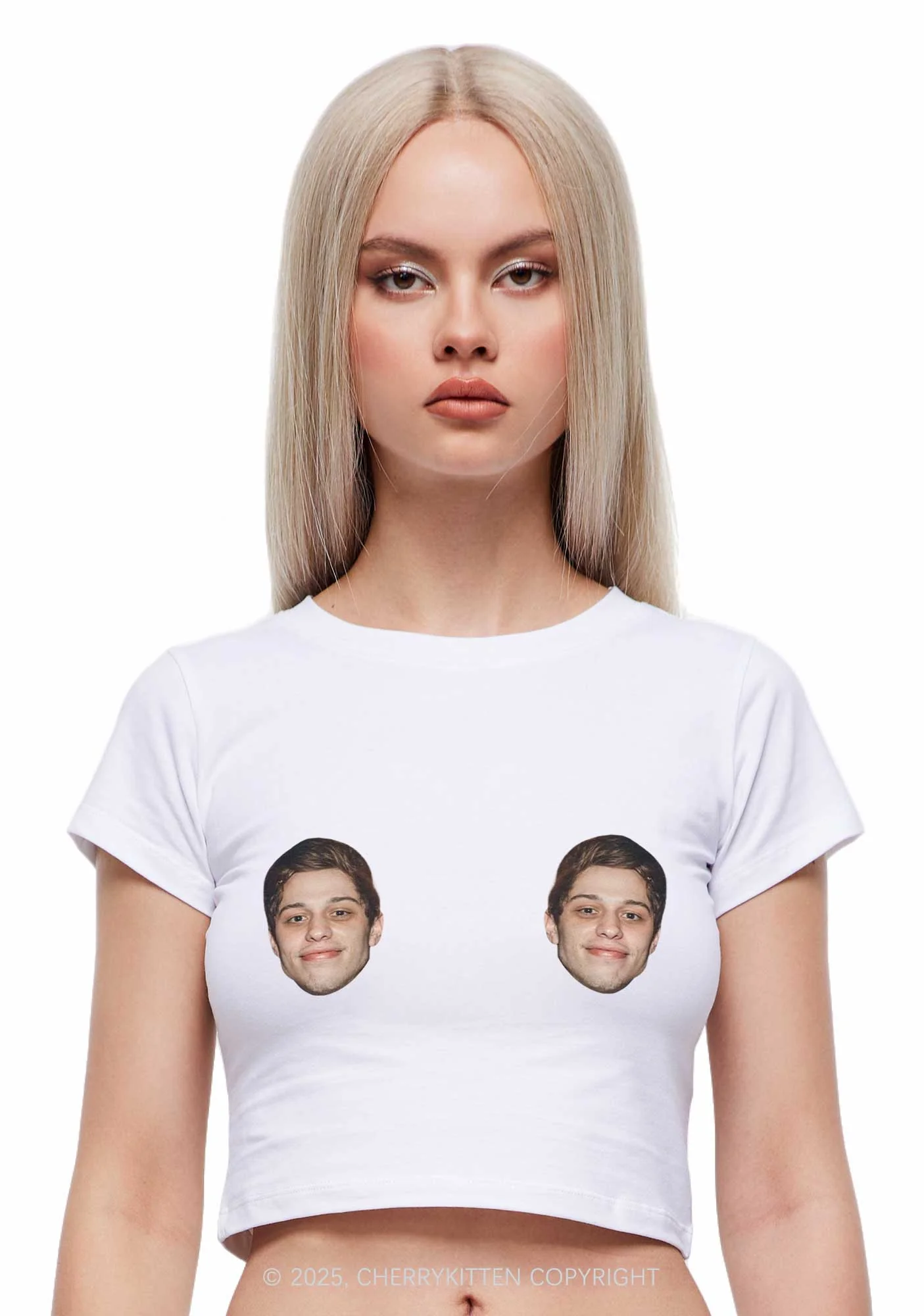 Custom Double Face Y2K Baby Tee Cherrykitten - Image 2