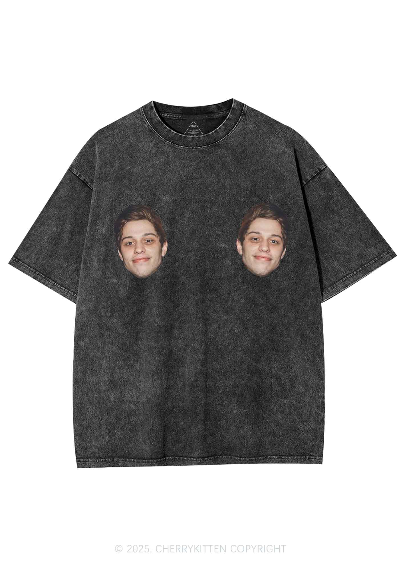Custom Double Face Y2K Shirts Washed Tee Cherrykitten - Image 3