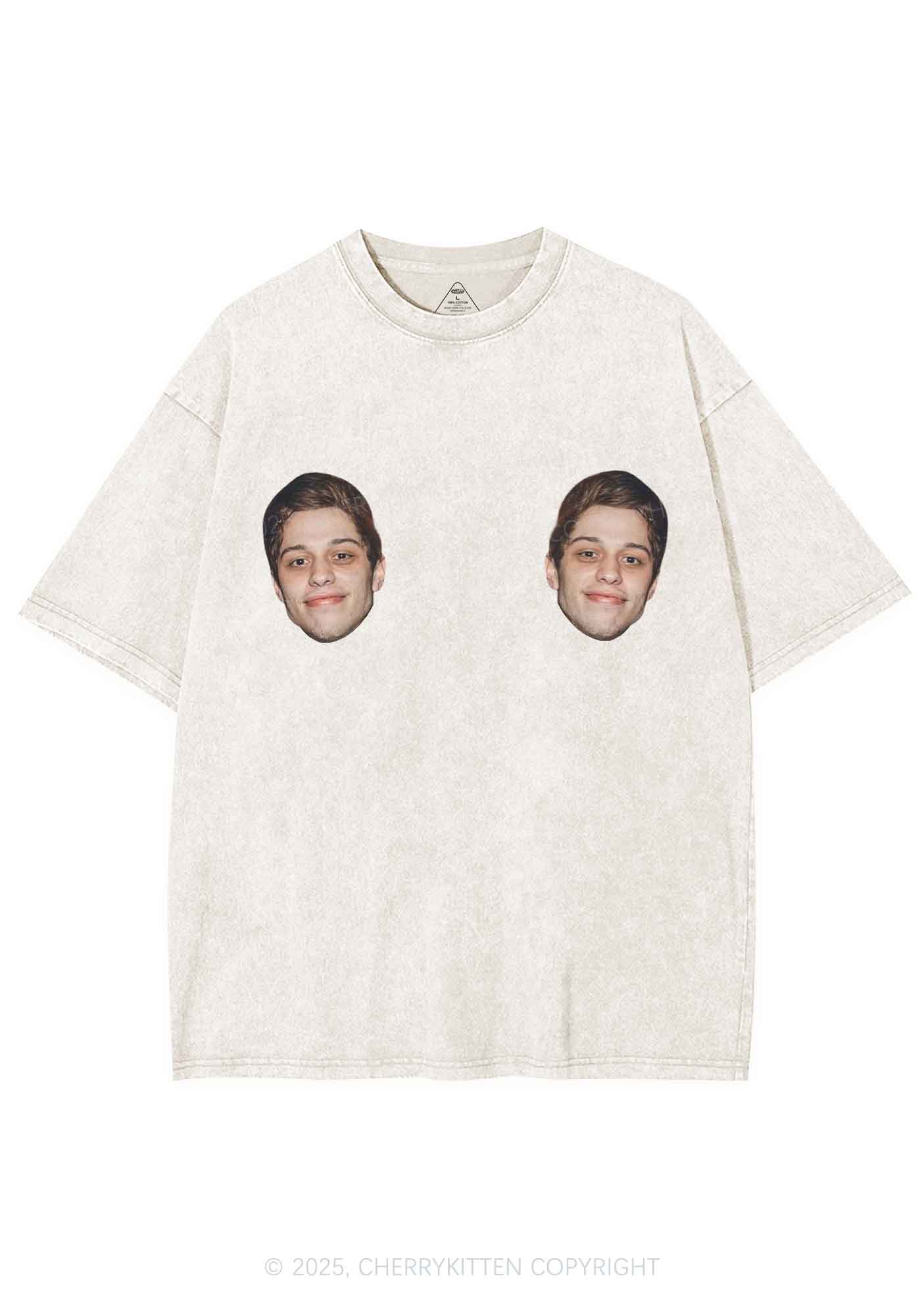 Custom Double Face Y2K Shirts Washed Tee Cherrykitten - Image 4
