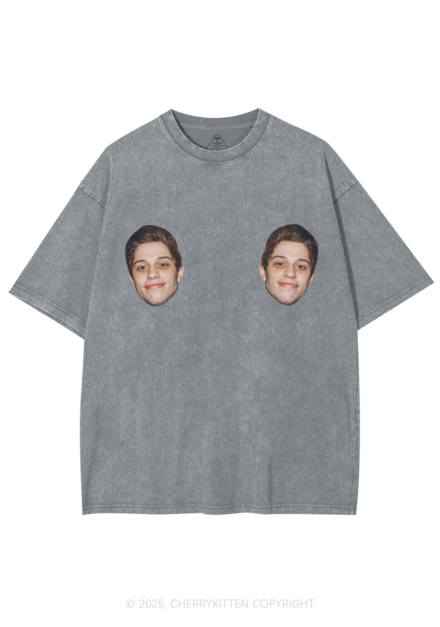 Custom Double Face Y2K Shirts Washed Tee Cherrykitten - Image 7
