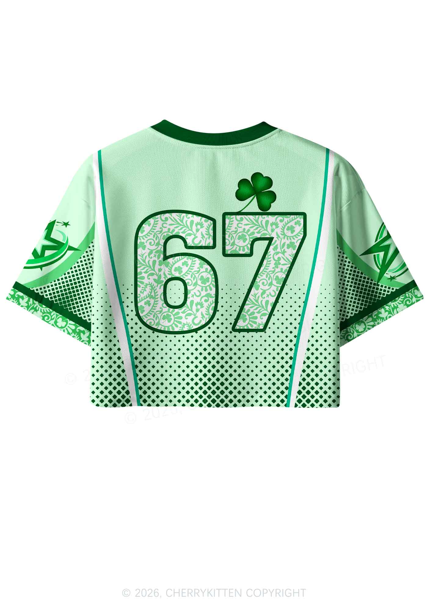 Custom Drink Up Bxxches St Patricks Y2K Crop Sport Jersey Shirts Cherrykitten - Image 4