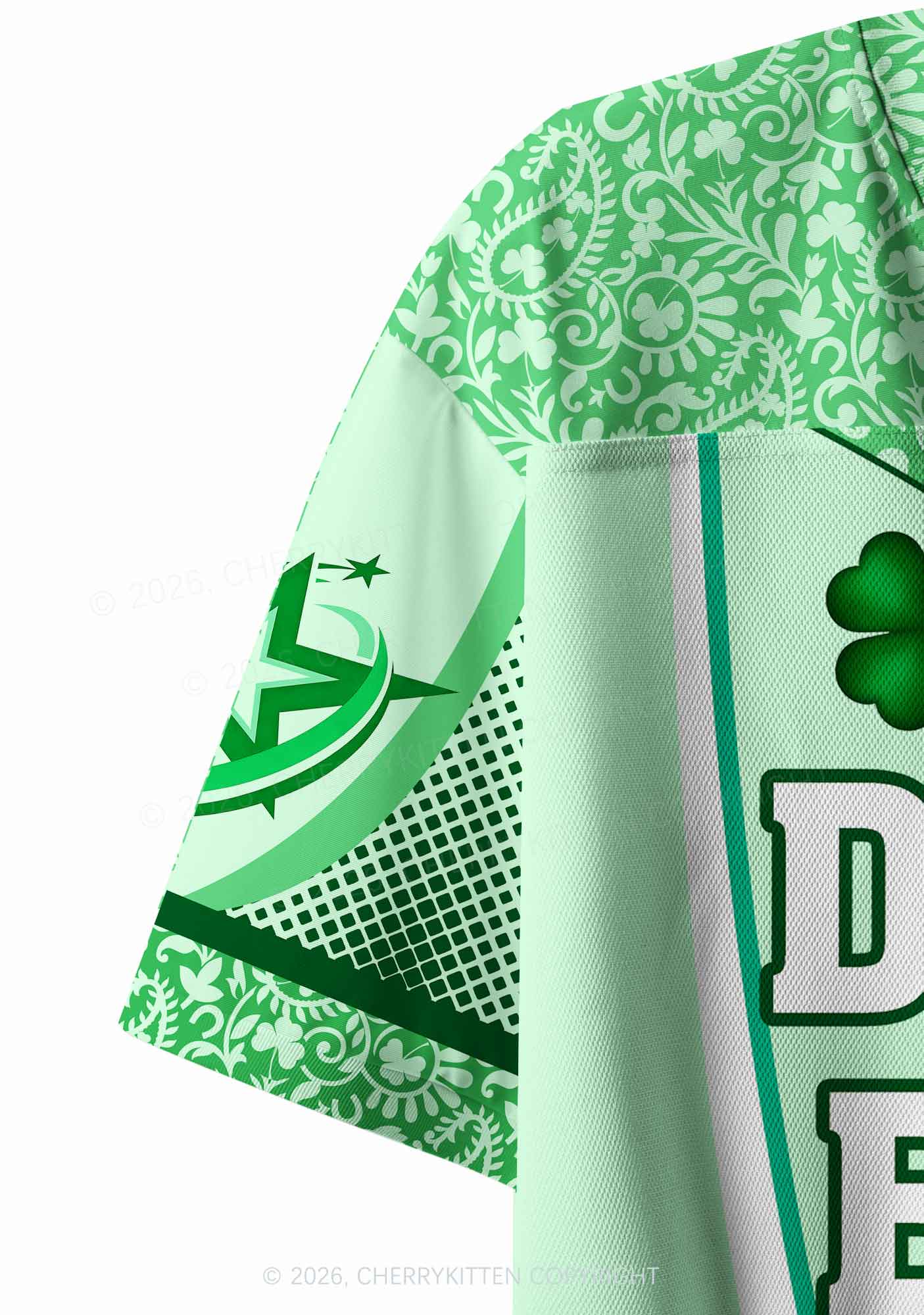 Custom Drink Up Bxxches St Patricks Y2K Crop Sport Jersey Shirts Cherrykitten - Image 7