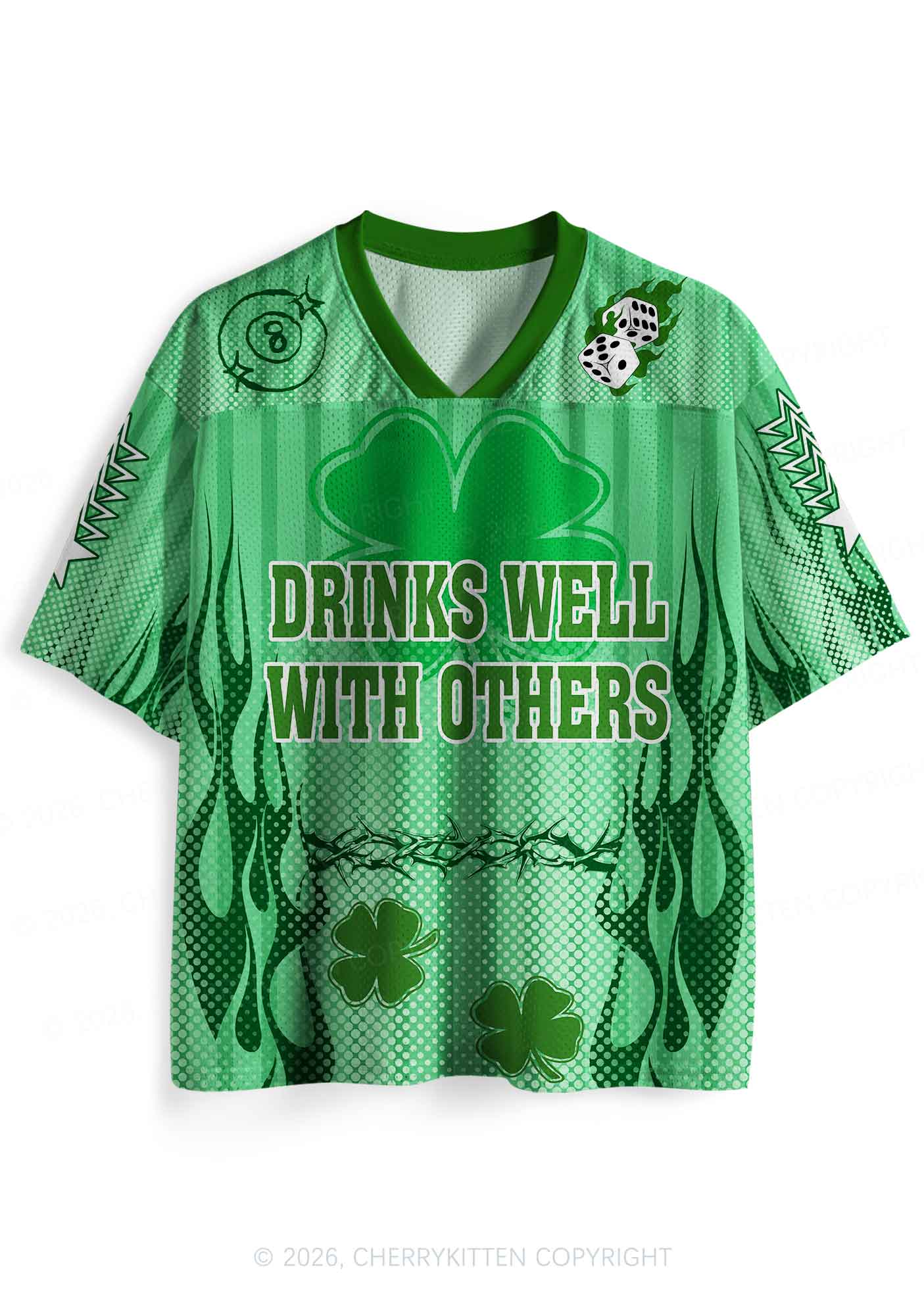 Custom Drinks Well With Others St Patricks Y2K Sport Jersey Shirts Cherrykitten - Image 3