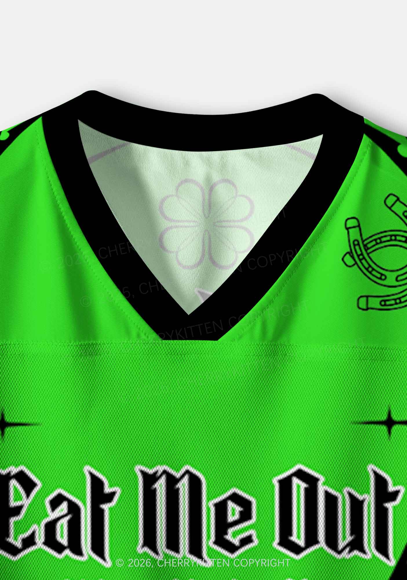 Custom Eat Me Out Im Irish St Patricks Y2K Crop Sport Jersey Shirts Cherrykitten - Image 5