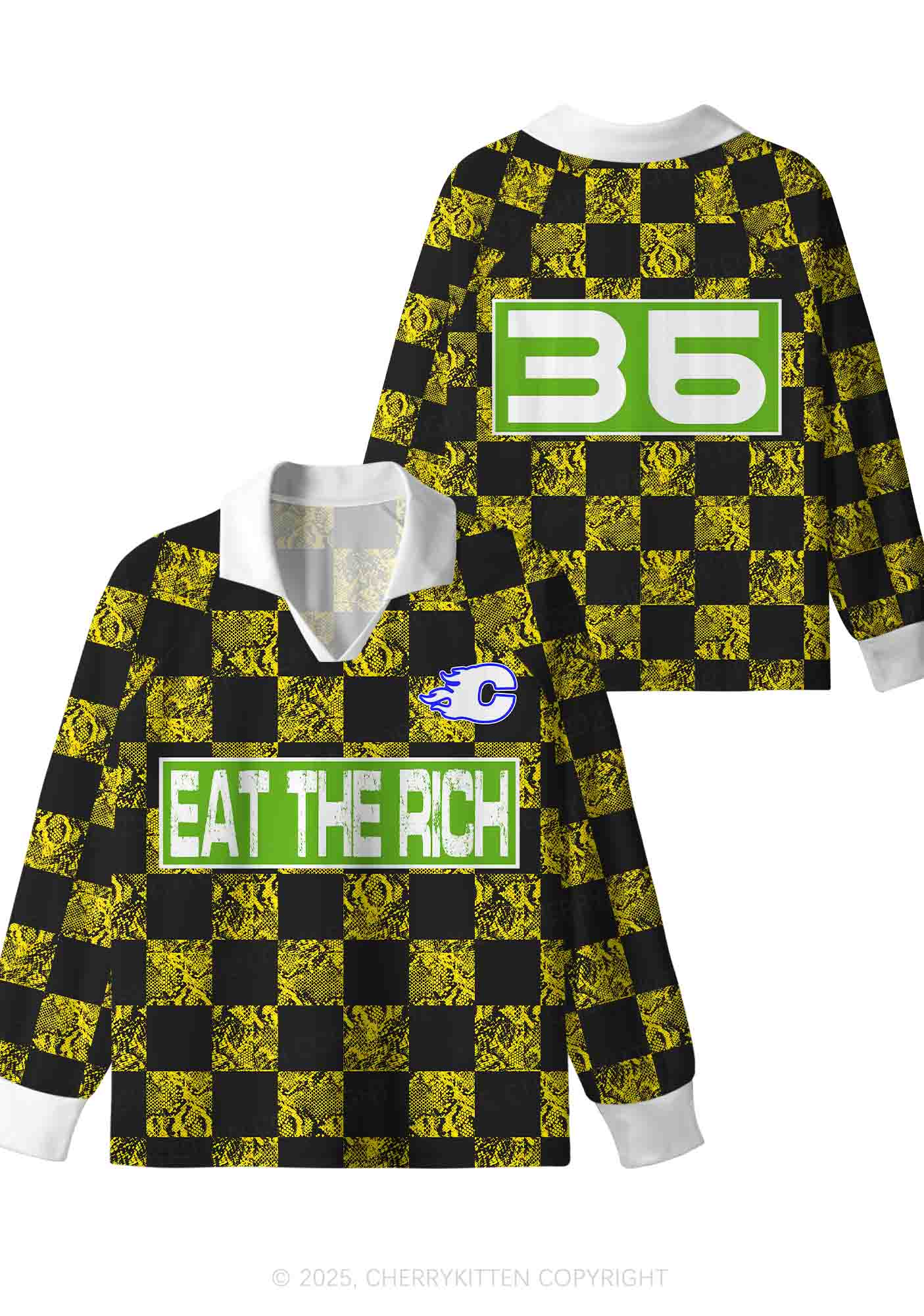 Custom Eat The Rich Y2K Sport Long Sleeve Jersey Shirts Cherrykitten - Image 3
