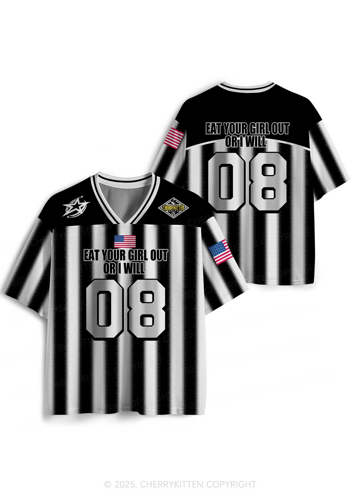 Custom Black Eat Your Girl Out Pride Y2K Sport Jersey Shirts Cherrykitten - Image 3