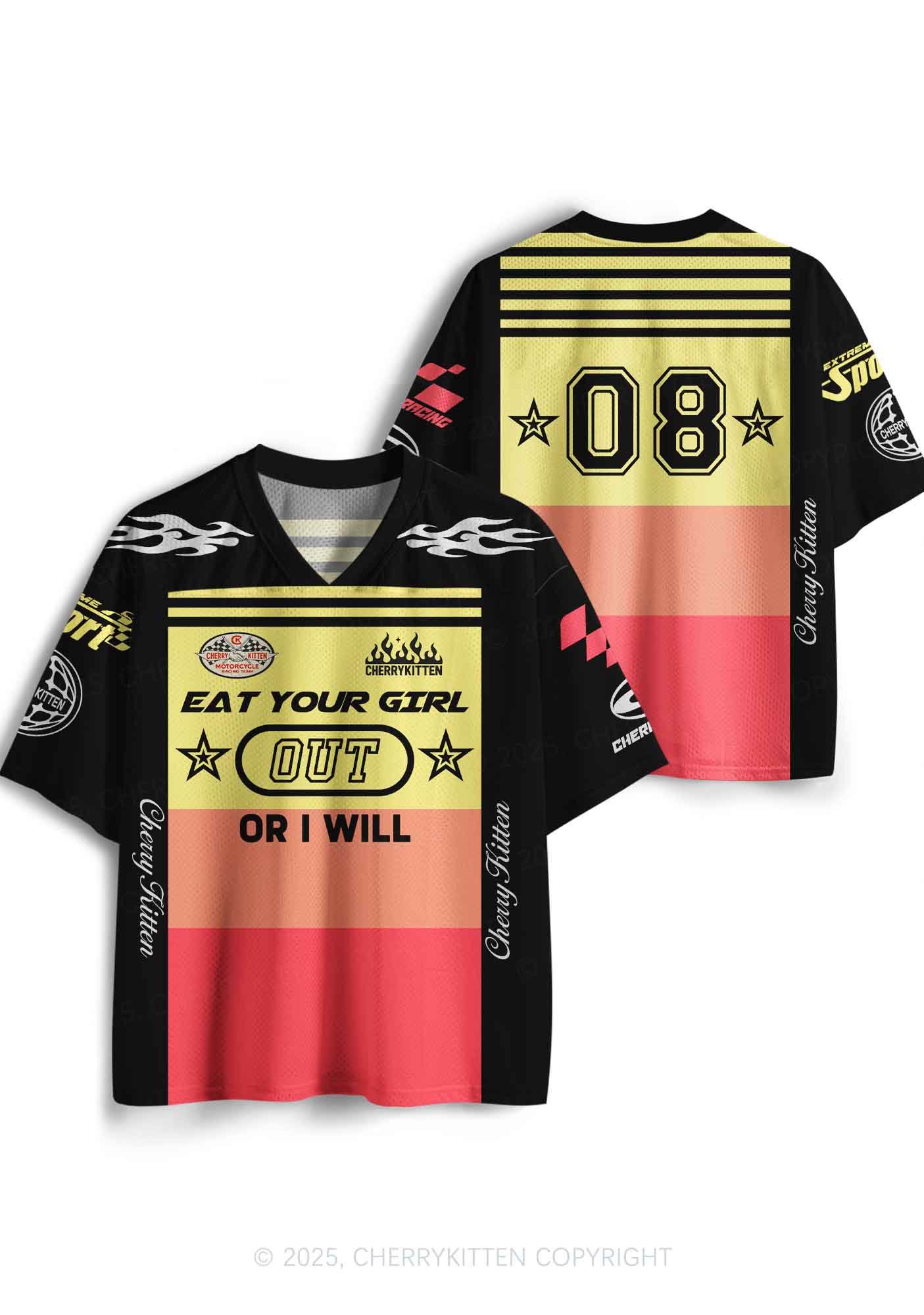Custom Eat Your Girl Out Pride Y2K Sport Jersey Shirts Cherrykitten - Image 3