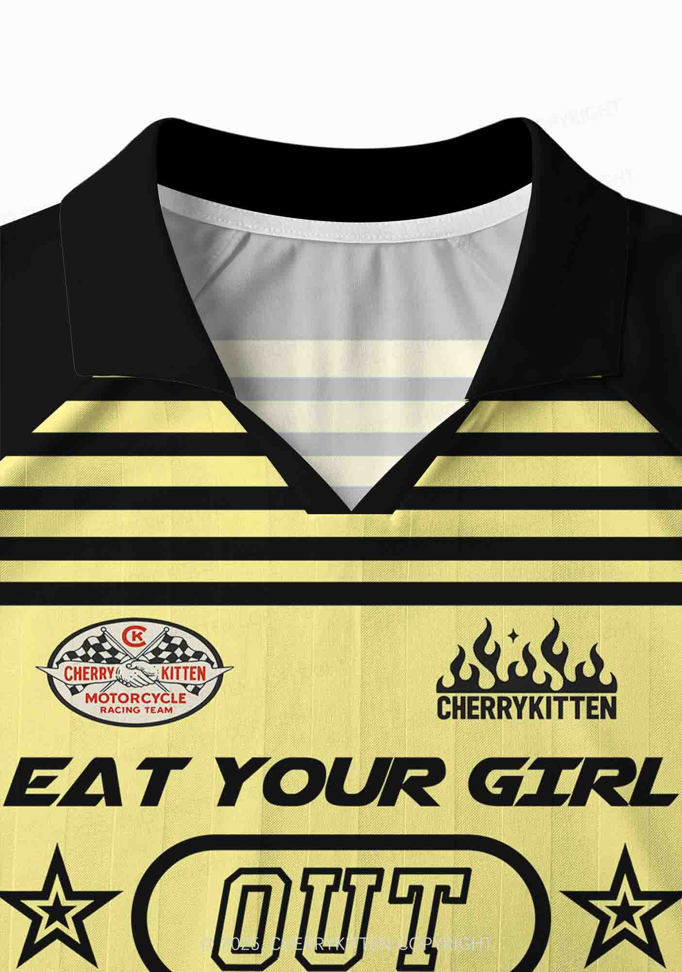 Custom Eat Your Girl Out Pride Y2K Sport Long Sleeve Jersey Shirts Cherrykitten - Image 4