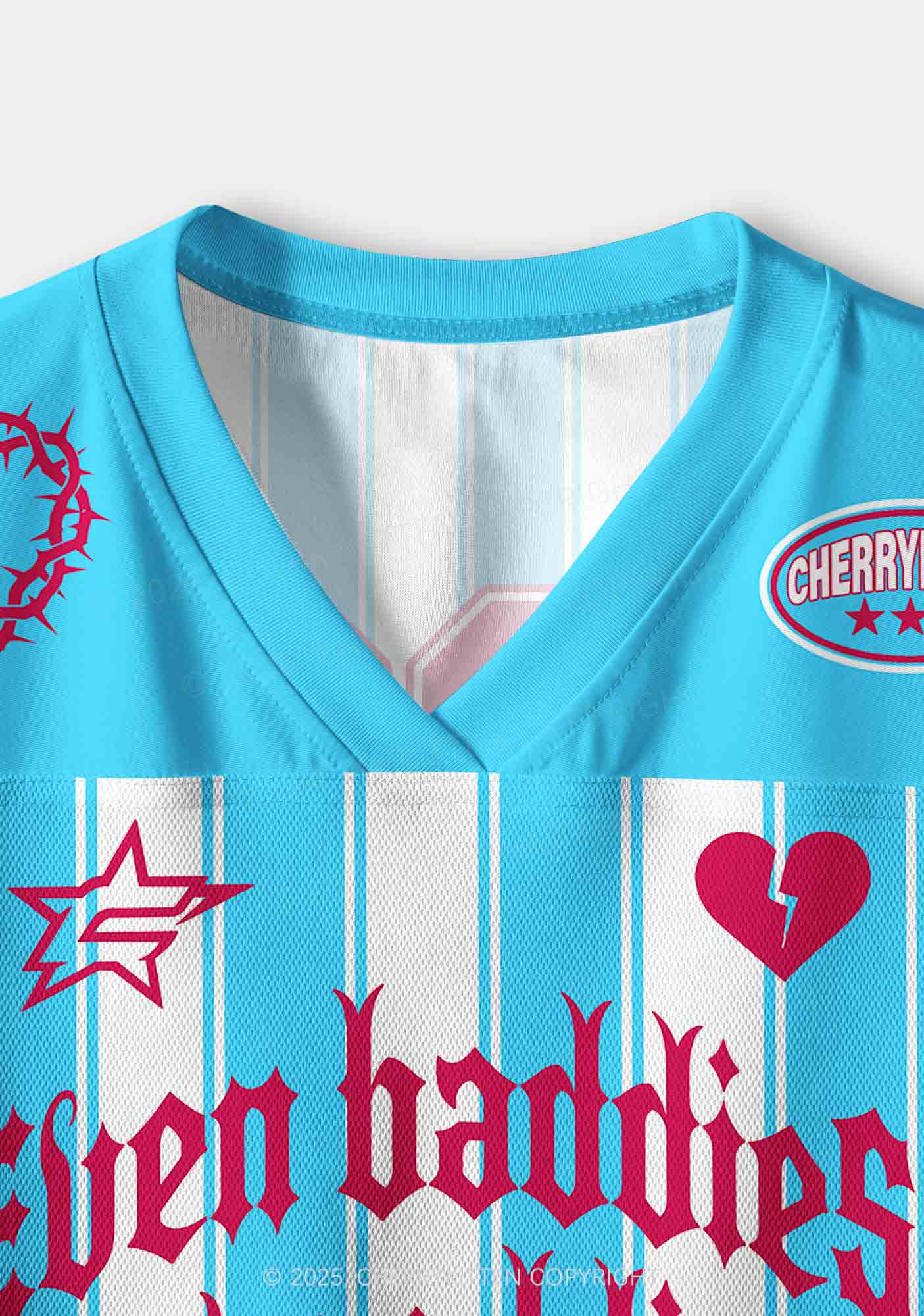 Custom Even Baddies Get Saddies Y2K Crop Sport Jersey Shirts Cherrykitten - Image 4