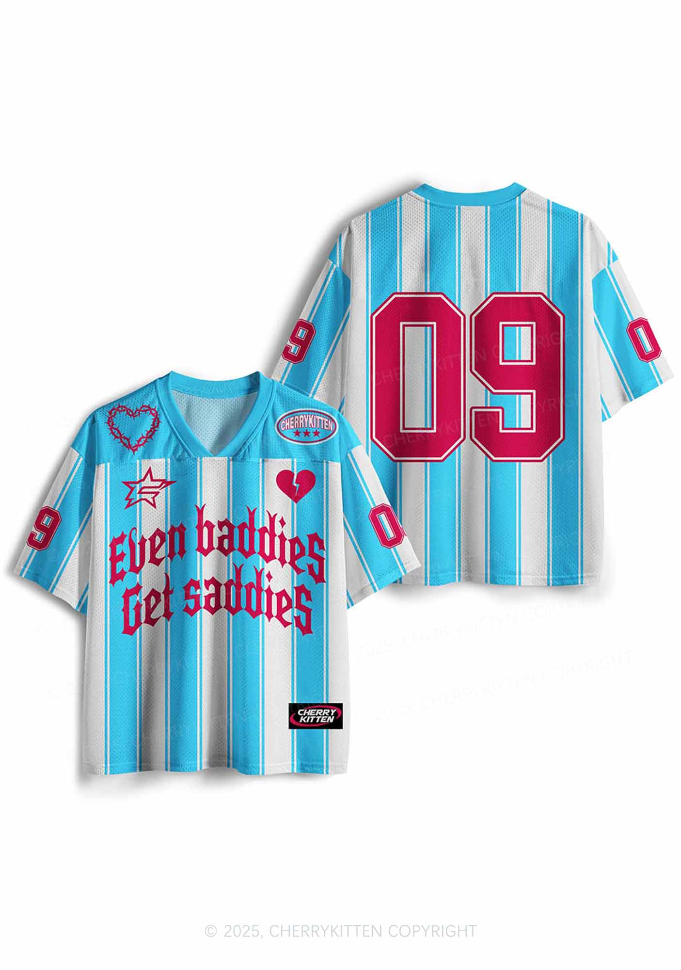 Custom Even Baddies Get Saddies Y2K Sport Jersey Shirts Cherrykitten - Image 4