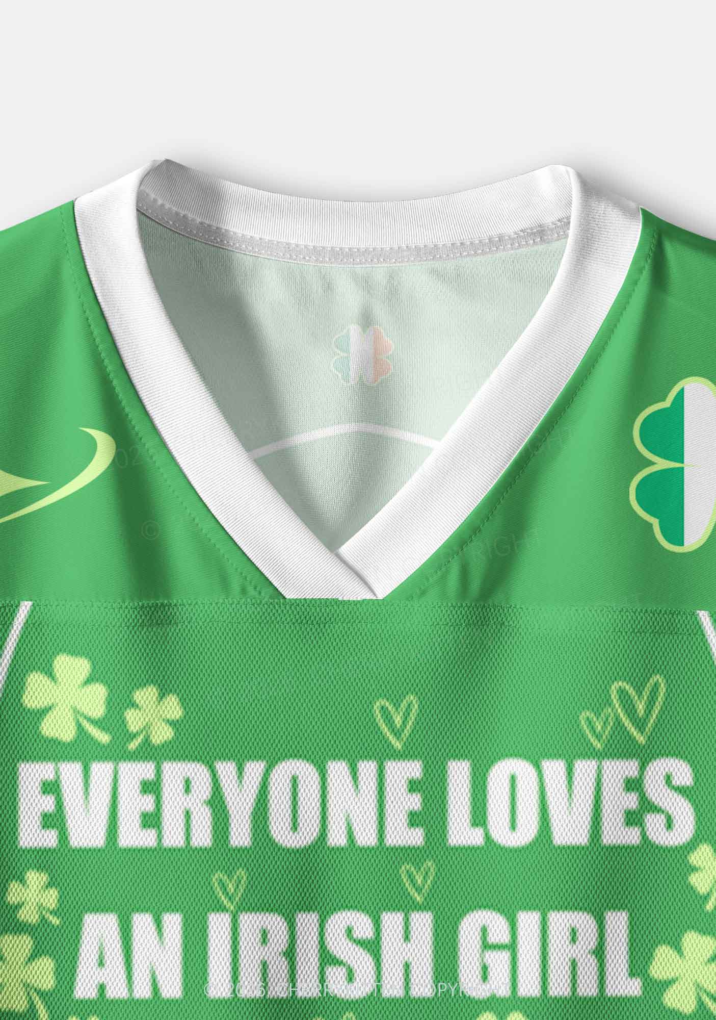 Custom Everyone Loves Irish Girl St Patricks Y2K Crop Sport Jersey Shirts Cherrykitten - Image 5