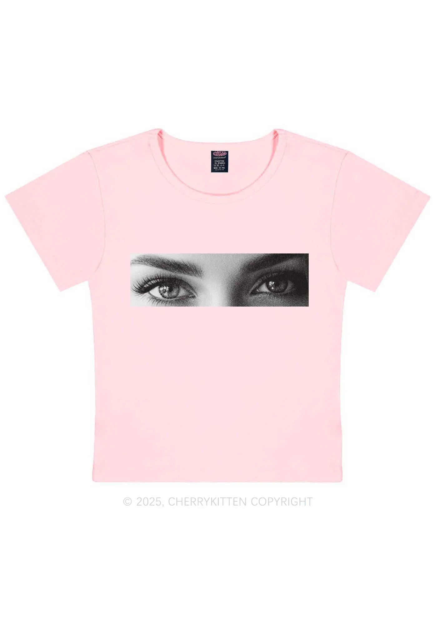 Custom Eyes Y2K Baby Tee Cherrykitten - Image 10